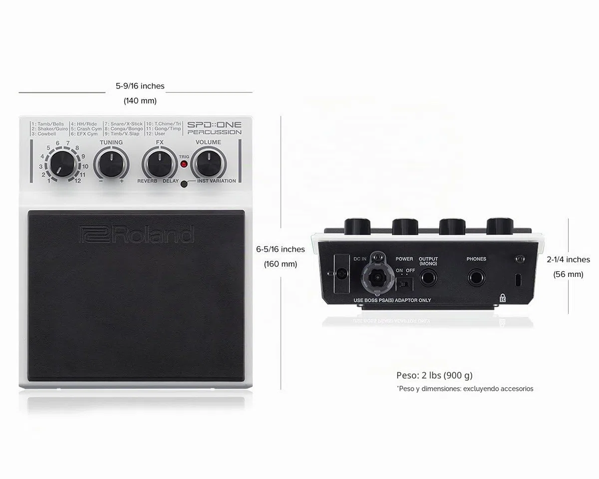 Roland SPD-1P SPD:ONE PERCUSSION Percussion Pad, Blanco, Small Rockem Music