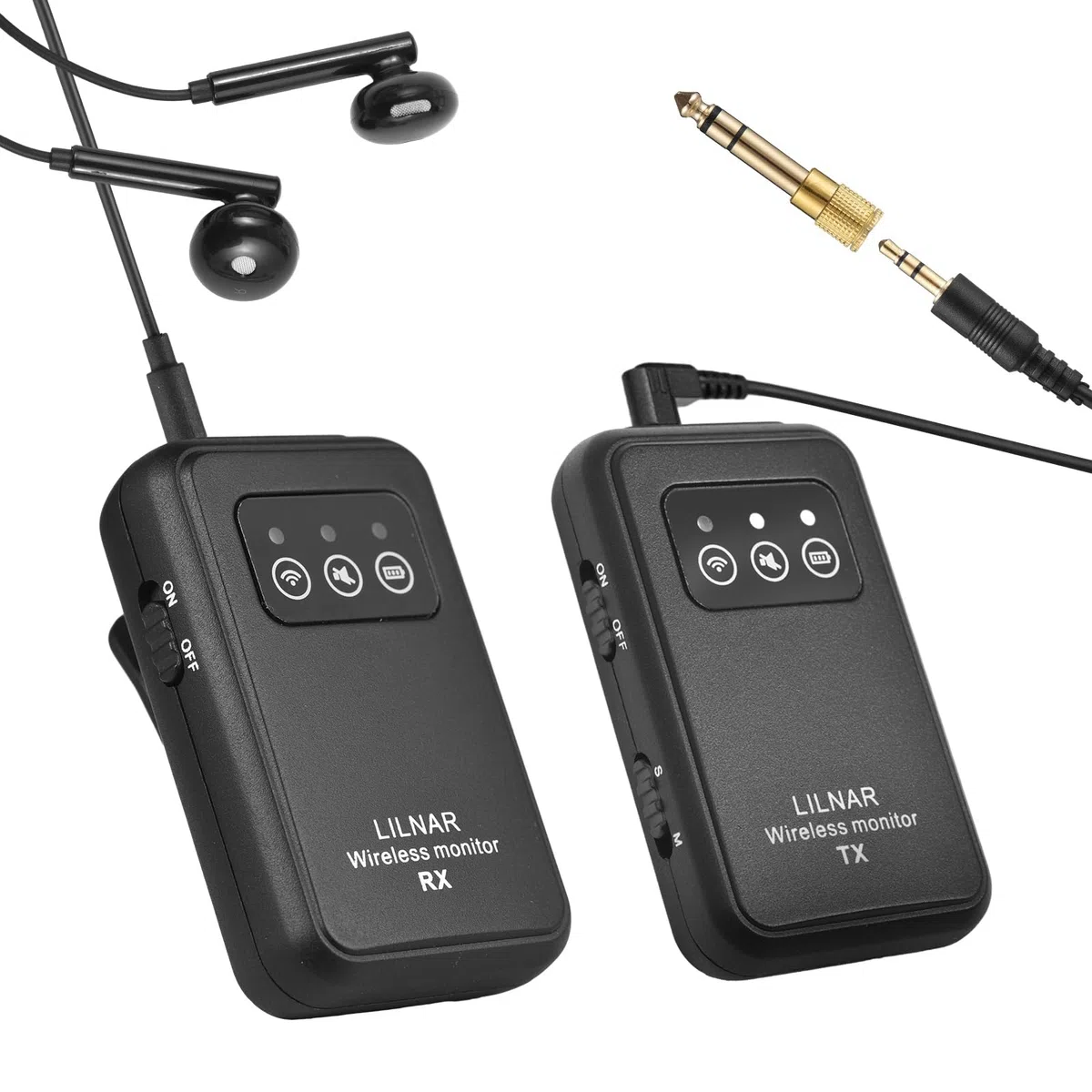 Sistema inalámbrico de monitor de oído 2.4G Sistema IEM inalámbrico con transmisor receptor Emparejamiento automático Monitor de oído profesional para computadora Teléfono Tarjeta de sonido Ban