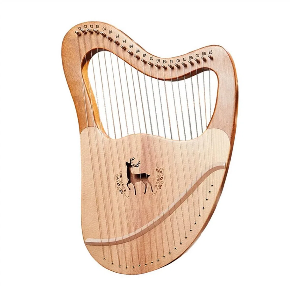 Lyre Set Music Harp Small 21 24 27 Cuerdas Madera Maciza Caoba Instrumento portátil Regalo Lira Arpa para Principiantes