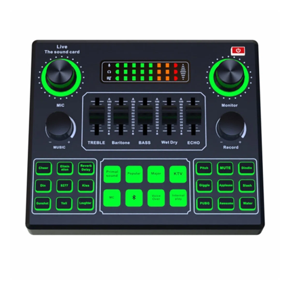 Mezclador de DJ, Tarjeta De Sonido HD, Tarjetas De Sonido En, Mezclador De Audio Externo For Transmisión, Grabación En Casa, KTV, Juego, Música, Canto, PC Y Teléfono, Decks de DJ