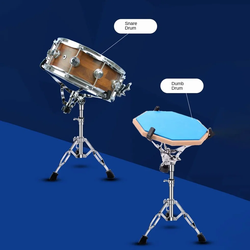 Soporte de tambor para caja de concierto, soporte de tambor ajustable, doble soporte para tambores de 8 pulgadas y 14 pulgadas, tambor de lengua de acero