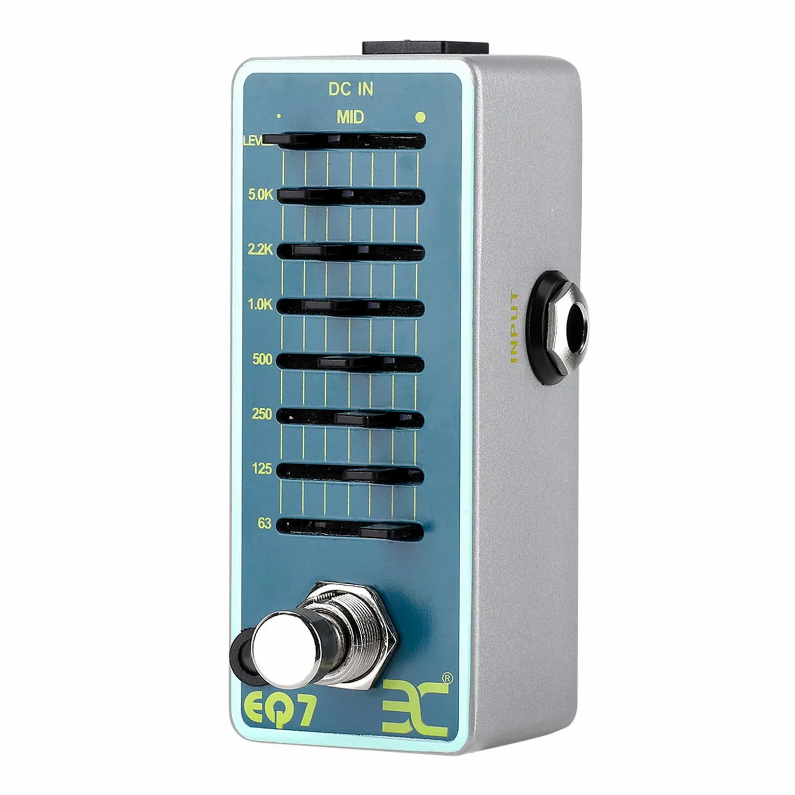 EX EQ7 Ecualizador de Guitarra Efecto Pedal Ecualizador de 7 Bandas Shell de Metal Completo True Bypass