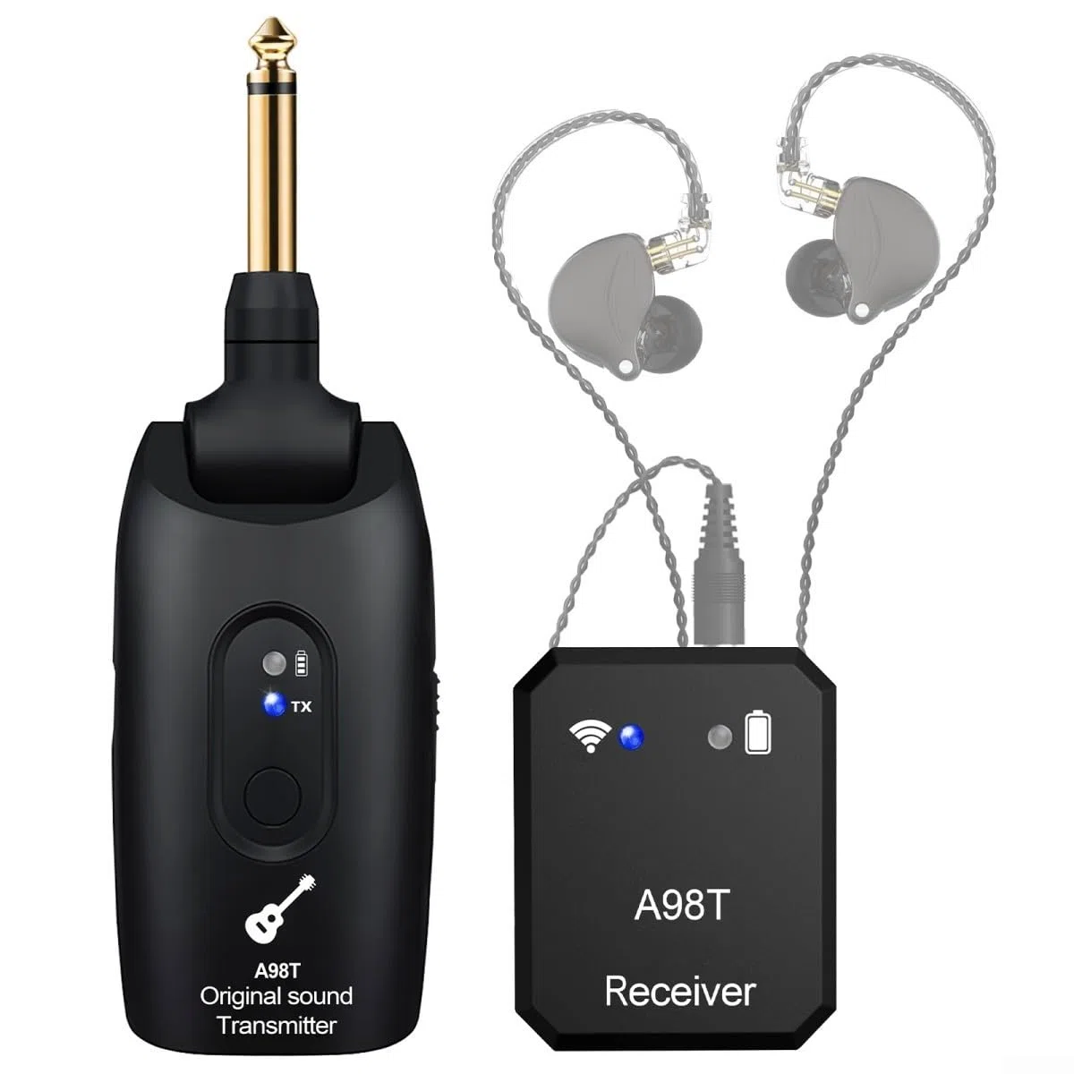EasyByMall Sistema de monitoreo intraural inalámbrico de 2 4 GHz de frecuencia con baja latencia, ideal para músicos durante ensayos y espectáculos en vivo