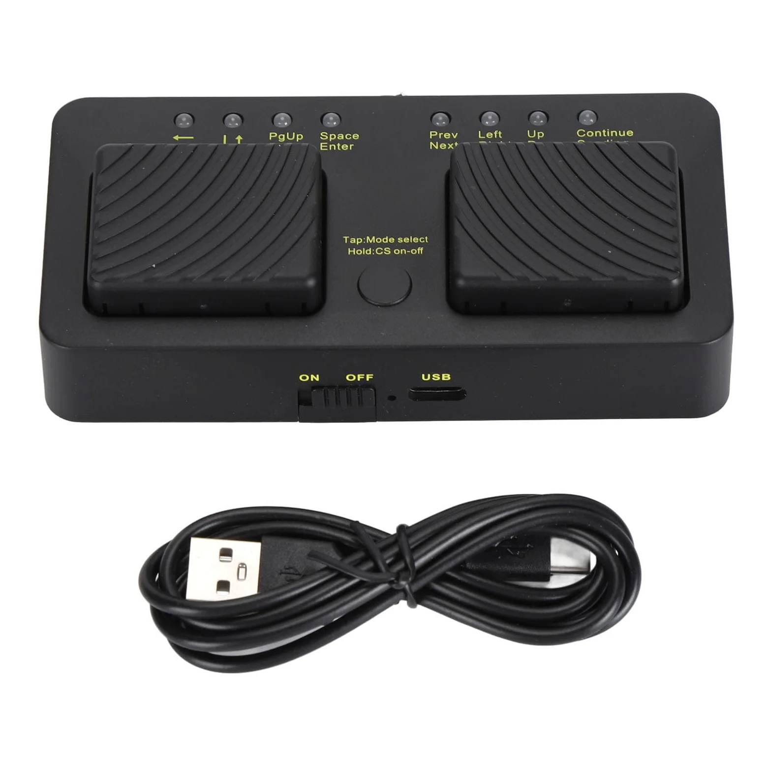 Sxhlseller Pedal Inalámbrico para Cambio de Página para Control de Partituras, Funcionamiento Silencioso para Estudio de Grabación, Carga USB, para Tableta, Portátil, PC, Plástico