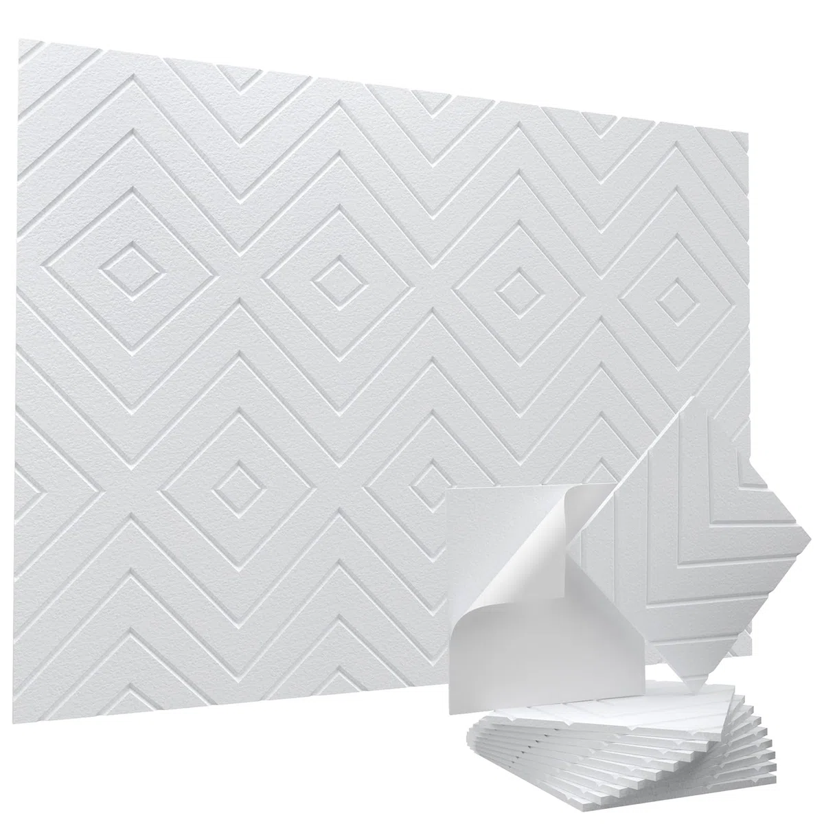 Vieshful Paneles Acústicos Autoadhesivos 20 Piezas 30x30x1 cm – Panel Insonorizante Alta Densidad para Pared y Techo – Paneles Absorbentes de Sonido para Estudio, Oficina y Home Cinema, Blanco