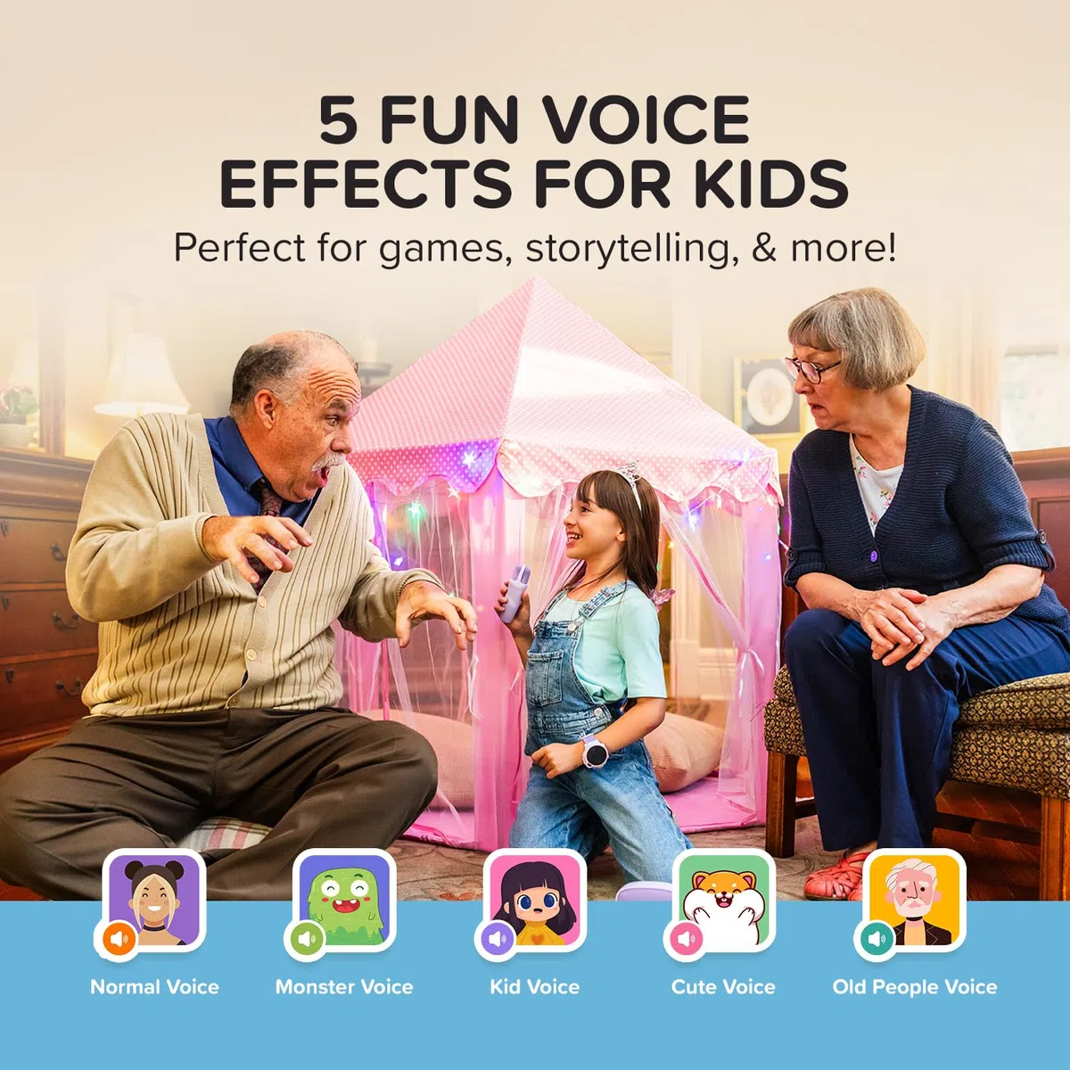 myFirst Voice 2 - Karaoke Infantil portátil con micrófono inalámbrico y Altavoz Bluetooth, Efectos de Voz Divertidos y Eco, Karaoke para niños y niñas (Azul)