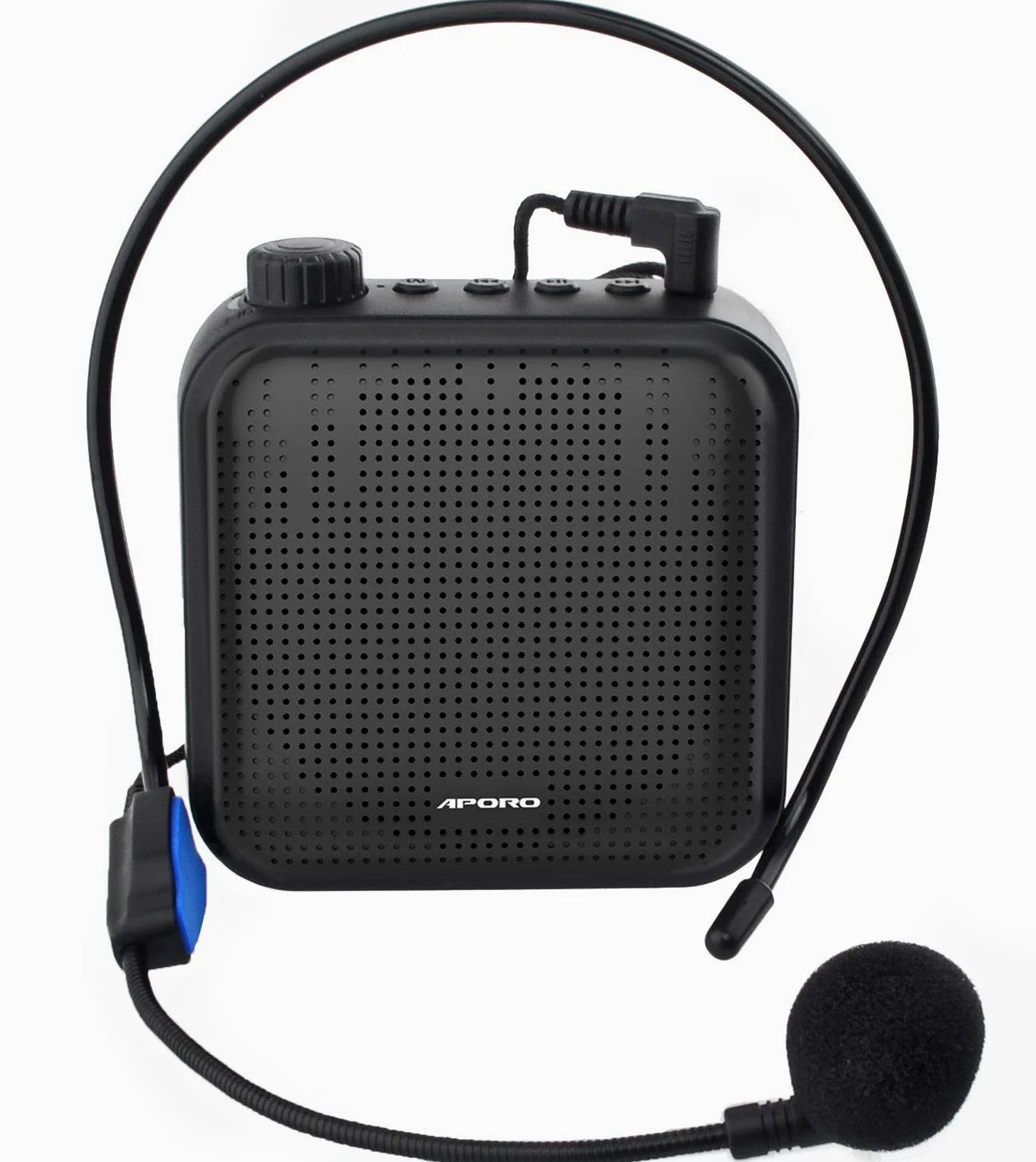 Amplificador de Voz, Sistema de PA Recargable de 12 Vatios (1200 mAh) con Micrófono con Cable para Profesores, Guía Turístico y más (Negro)