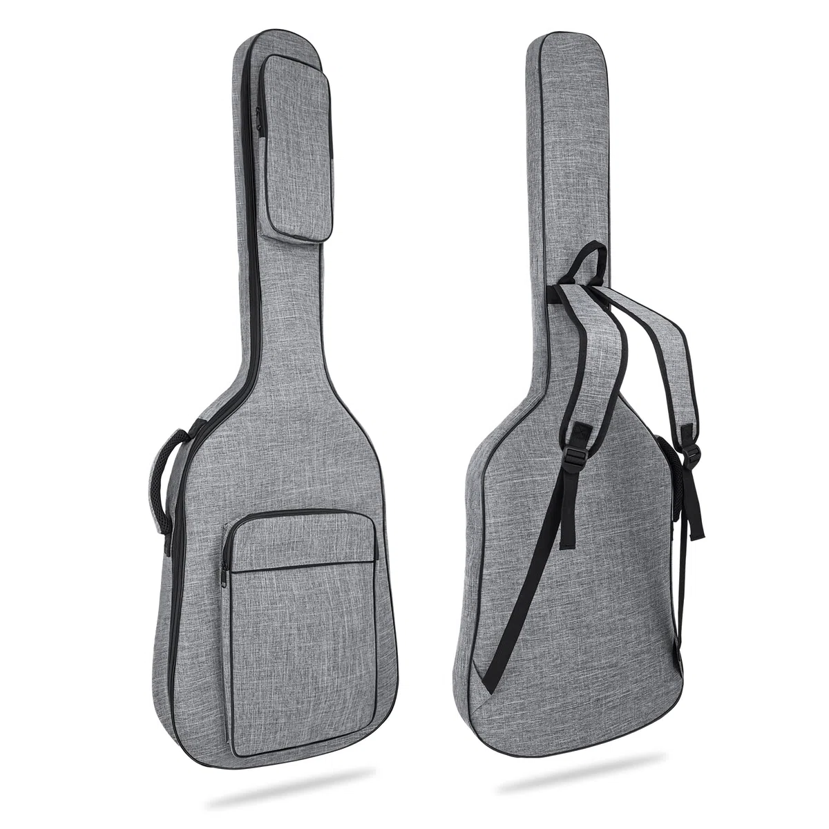 Funda para bajo eléctrico con bolsillos, color gris, 7 mm, acolchado, suave, para bajo, gris, 116.84 cm, Sencillez con estilo