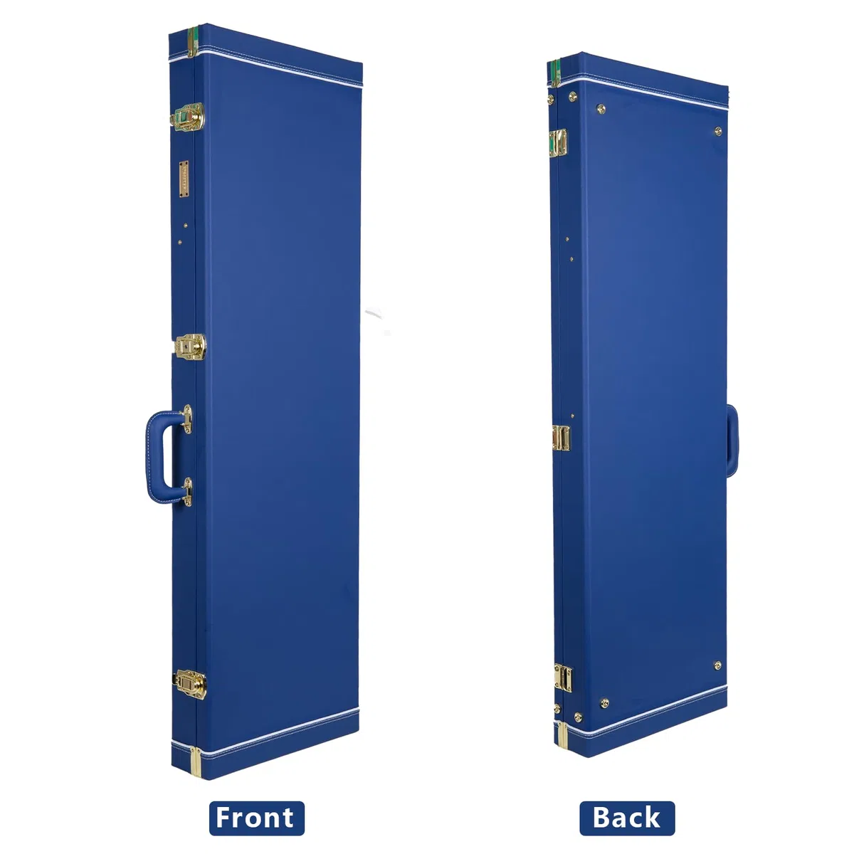 Crossrock Designer Series - Funda de Madera para Guitarras eléctricas Estilo Jazzmaster/Jaguar, Cerradura de Seguridad, Patas de Metal, Espacio de Almacenamiento, Azul Vibrante (CRW520JMVB), Azul