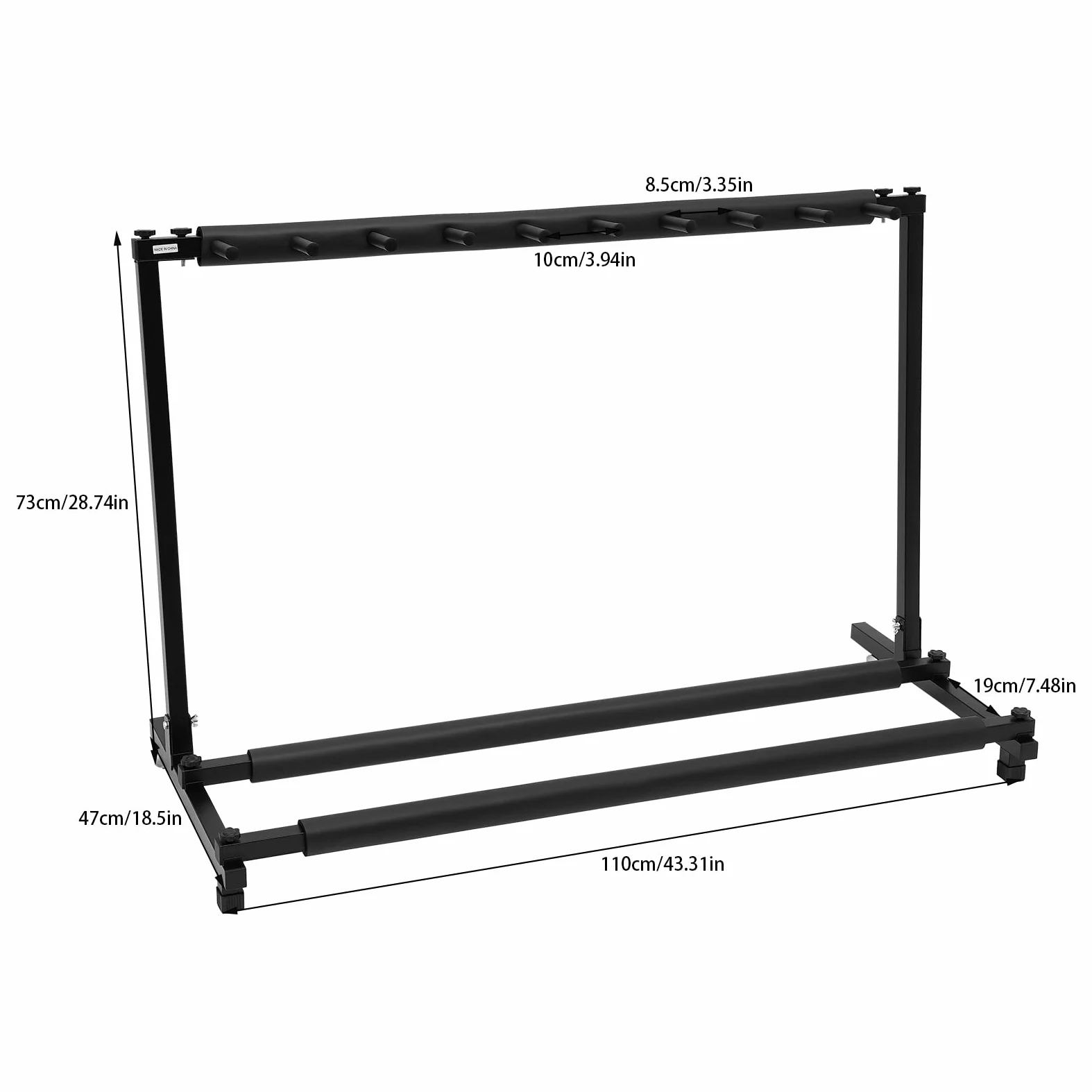 Soporte para Guitarra Con 9 Compartimentos y Pies Ajustables - para Clásica, Acústica, Eléctrica y Bajo