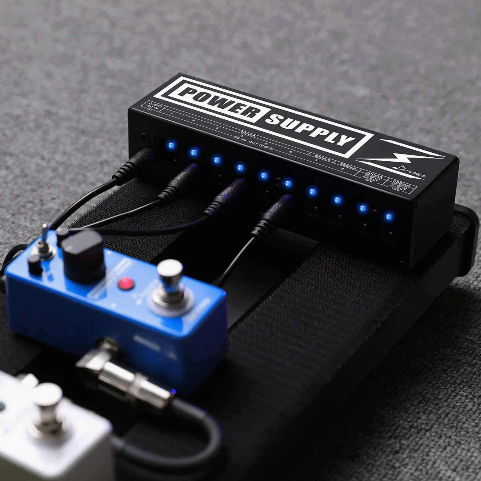 Donner DP-2 Fuente de Alimentación para Pedal de Efectos para Guitarra Portable, con Adaptador y Cables de Alimentación, Versión Avanzada