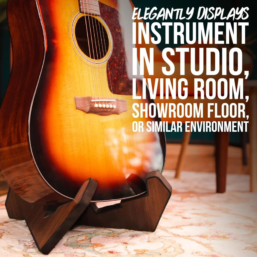Gator Frameworks Elite Series Soporte de madera estilo X para guitarra, apto para guitarras acústicas, eléctricas y bajos, acabado negro (GFW-ELITEGTRXSTD-BLK)