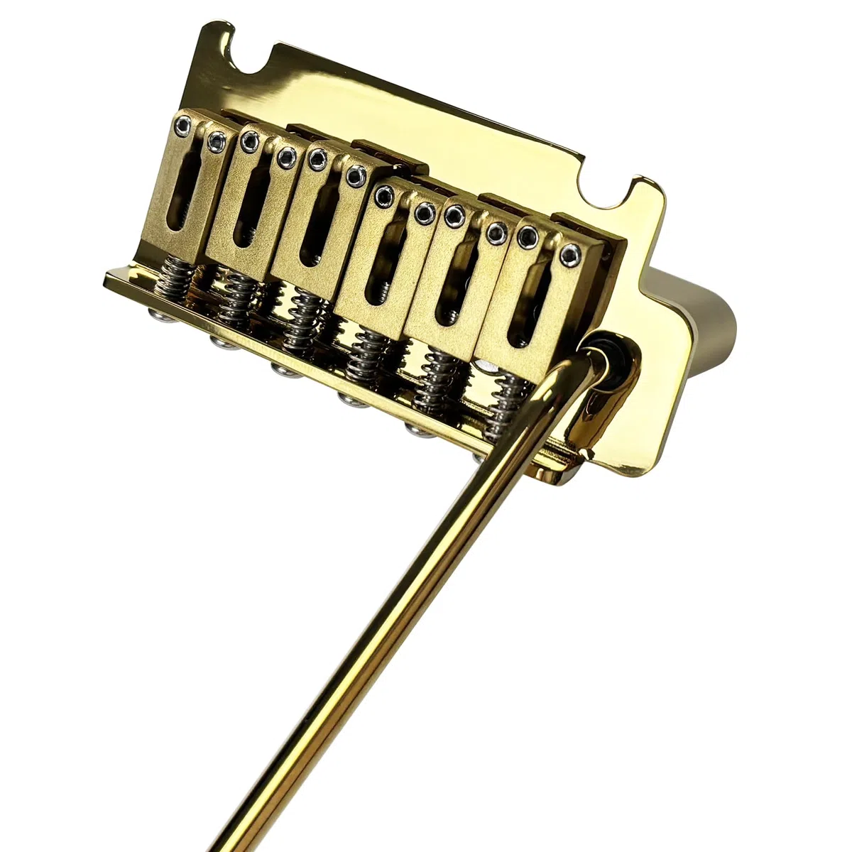 Puente de guitarra eléctrica de 10,5 mm, color dorado, puente de trémolo de 2 puntos, bloque de latón, placa de acero inoxidable, puente de guitarra eléctrica, puente de 6 cuerdas de arranque