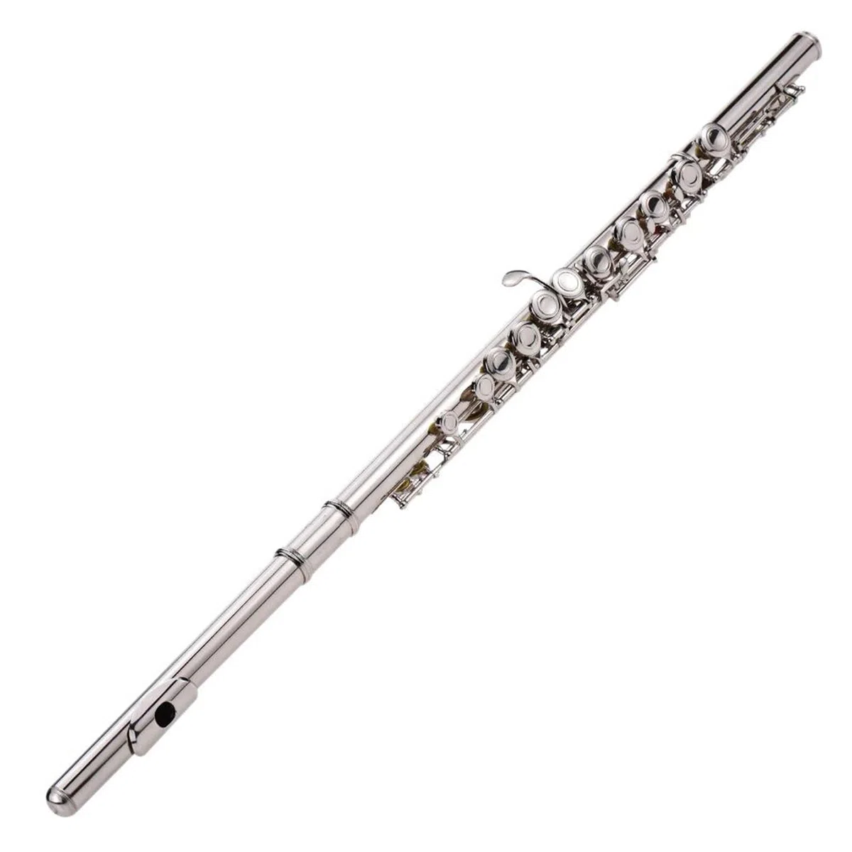 Flauta De Concierto, Cuproníquel, Chapada En Plata, 16 Agujeros, Instrumento De Flauta Con Llave C, Con Bolsa Y Accesorios Flauta Travesera Kit