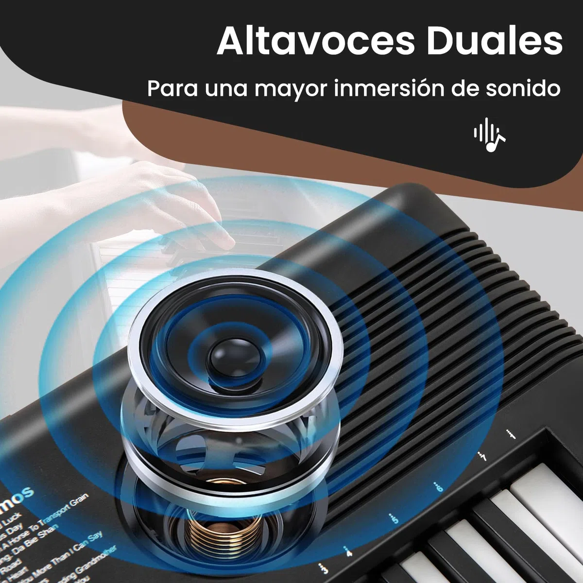 COSTWAY Piano Digital 61 Teclas, Teclado Piano Eléctrico Portátil con Soporte para Música, Micrófono, Pegatinas de Notas y Bolsa de Transporte para Niños y Adultos (Negro)