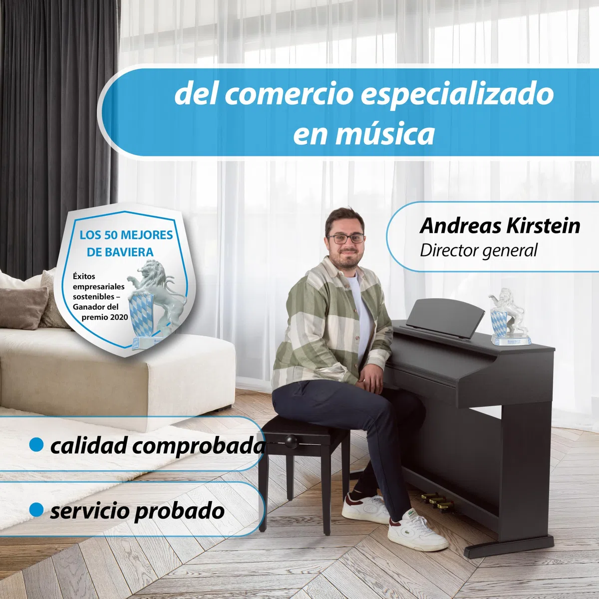 Classic Cantabile DP-50 Piano digital 88 teclas con mecanica martillo - Teclado electronico USB, 32 polifonía y funcion Twin-Piano - Organo musical para ninos - Set con banqueta y auriculares - Marrón