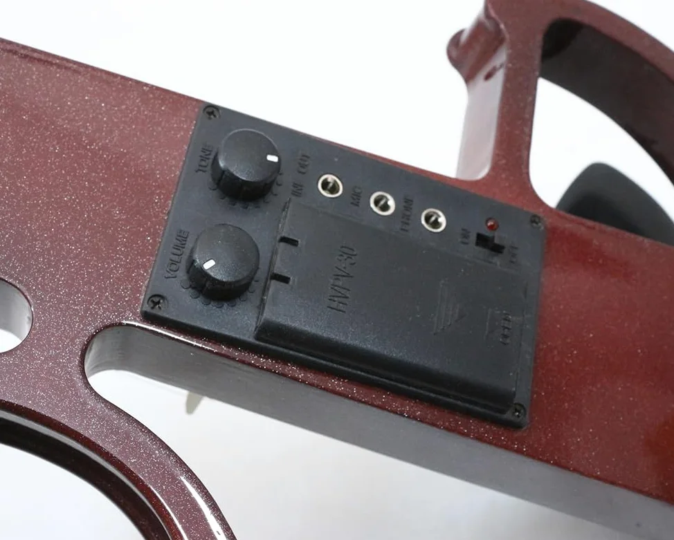 Violín eléctrico silencioso 4/4 tamaño completo violín eléctrico silencioso cuerpo de madera maciza accesorios de ébano con funda, arco, auriculares, cable, cuerdas para estudiantes,