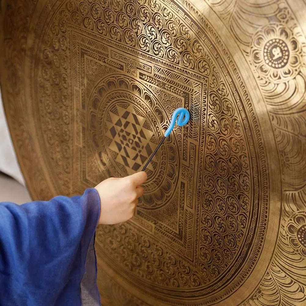Gong mazos resonantes, mazo de silicona para jugadores de gong, percusión, meditación, simula el sonido de una ballena (negro)