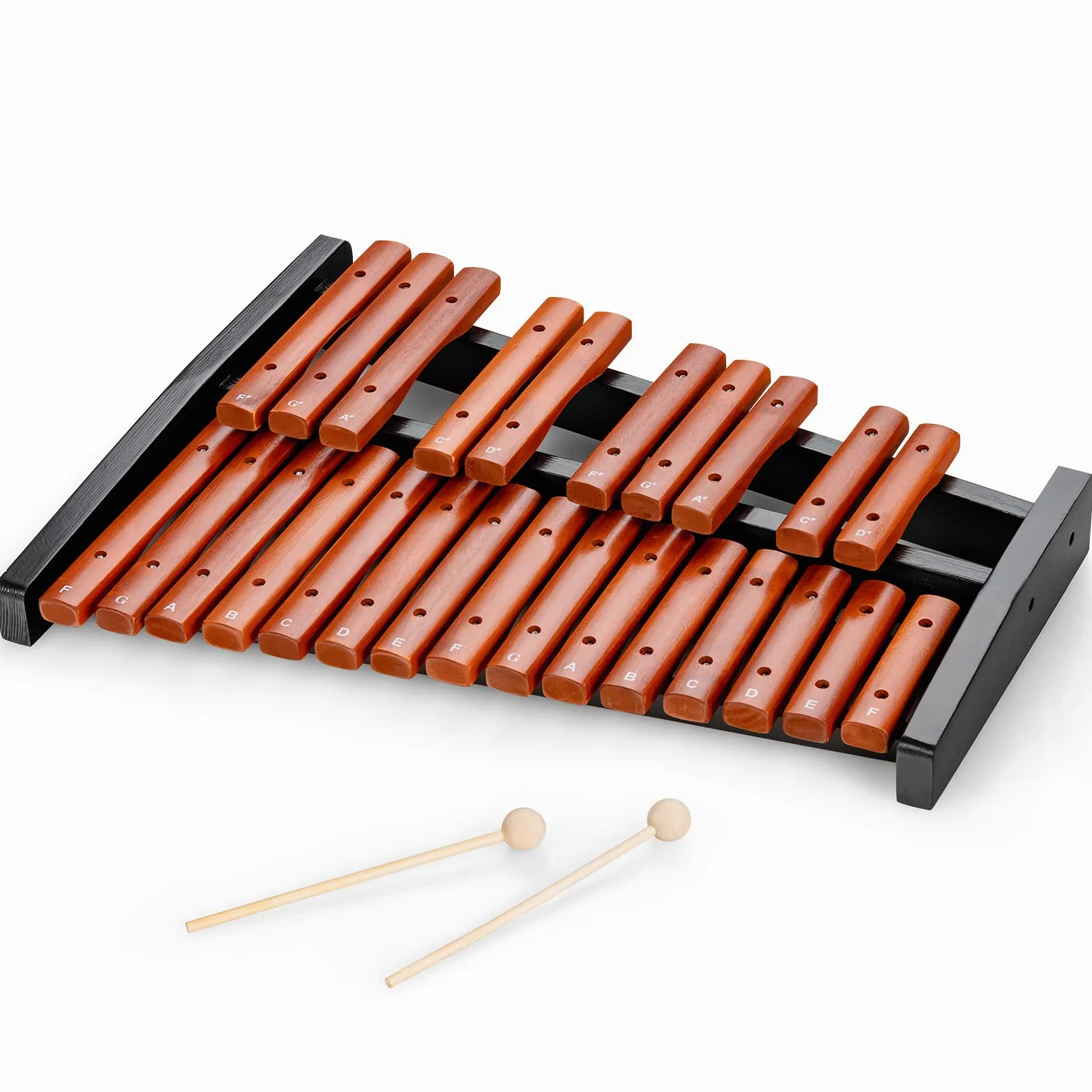GOPLUS Xilófono de 25 Notas, Xilófono Madera con 2 Mazos y Bolsa de Transporte, Instrumento Musical Portátil con Bueno Sonido, Instrumento de Percusión de Madera, para Niños y Adultos