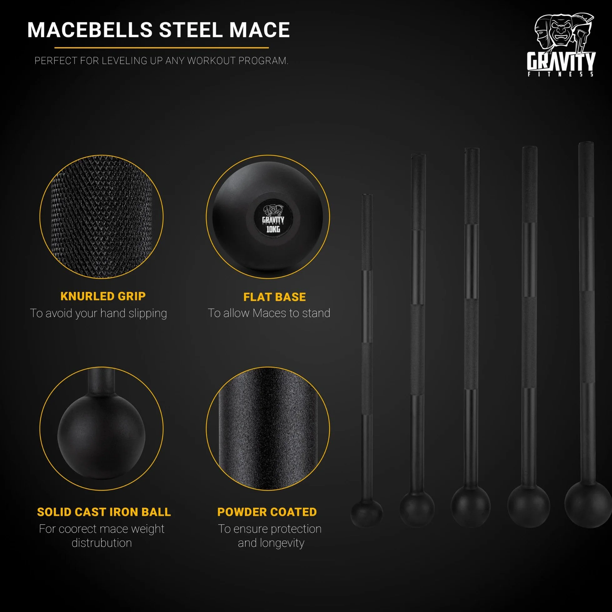 Gravity Fitness Maza Campana de Acero (4)