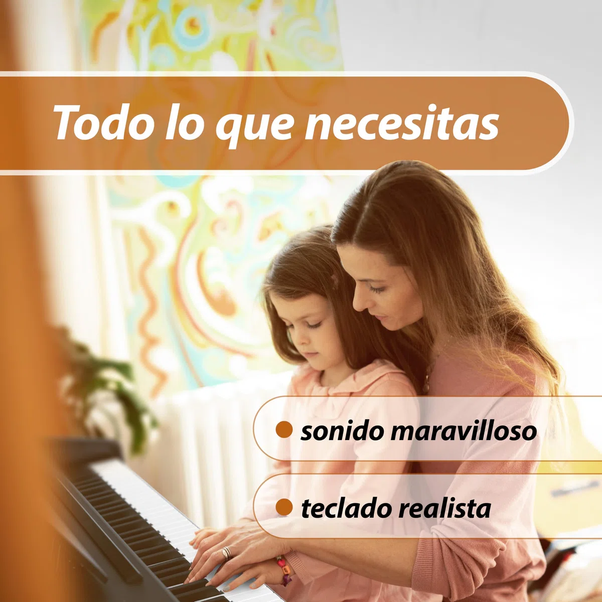Classic Cantabile DP-50 Piano digital 88 teclas con mecanica martillo - Teclado electronico USB, 32 polifonía y funcion Twin-Piano - Organo musical para ninos - Set con banqueta y auriculares - Marrón