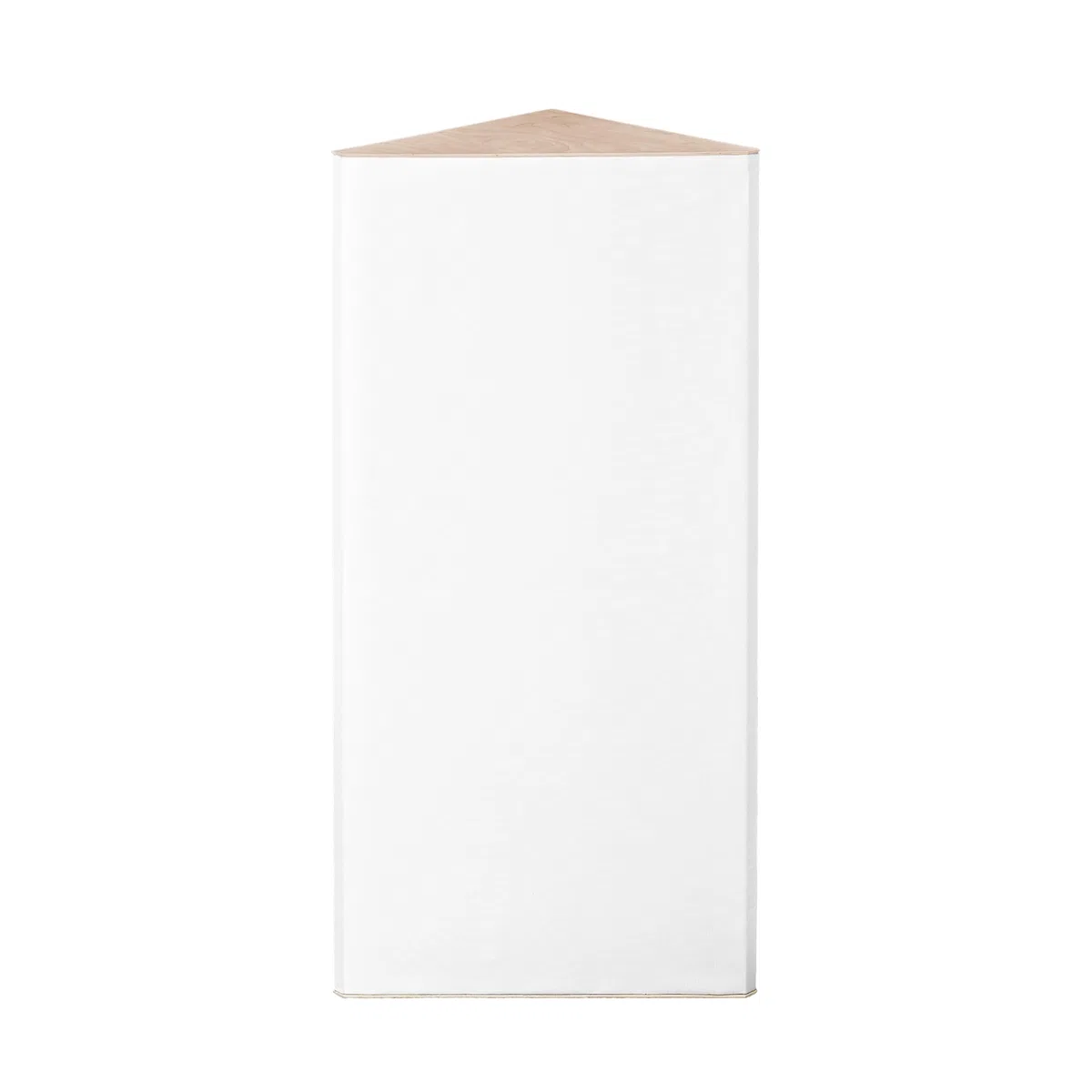 Trampa para bajos triangulares, 100 cm de altura, absorbe graves, 80 kg/m³, lana acústica (blanco + tapa natural, 100 cm)