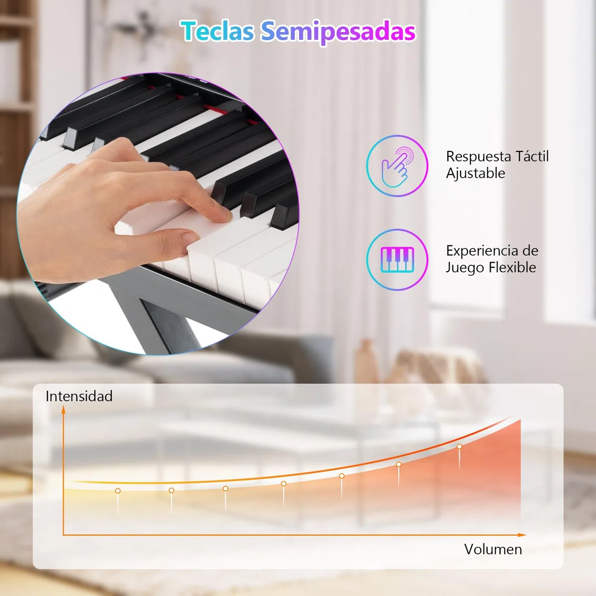 GOPLUS Teclado de Piano Eléctrico de 61 Teclas, Piano Digital con Soporte Ajustable y Taburete Teclas Semi-Pesadas, Función MIDI Audio Inalámbrica, Atril, Pedal de Sustain, Bolsa Portátil, Negro