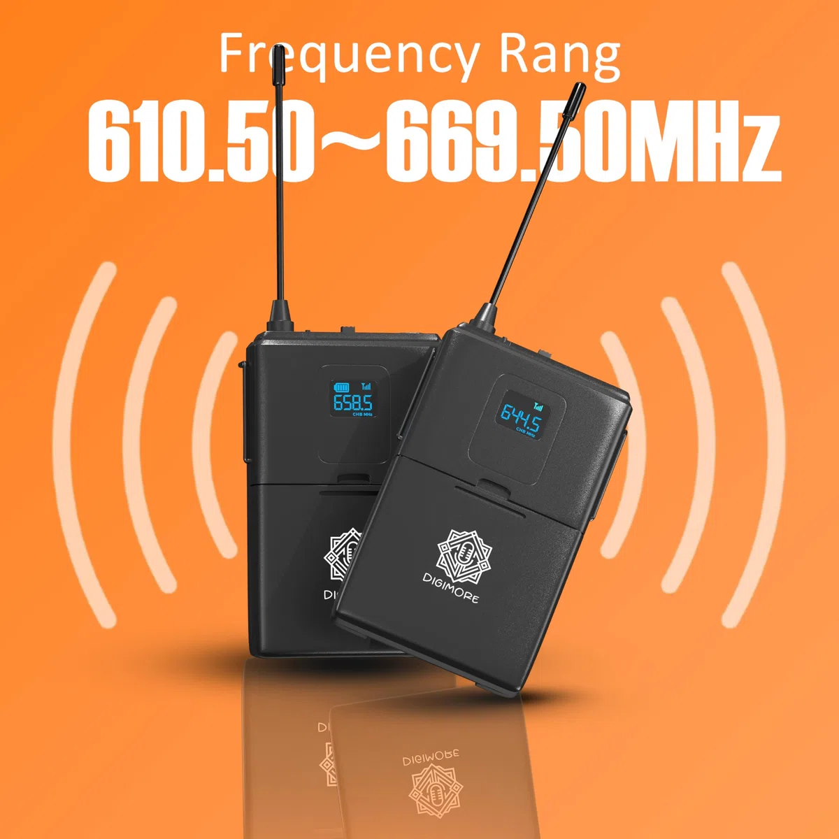 DIGIMORE Receptor inalámbrico con sistema de auriculares para guía turística, iglesia, enseñanza, viajes, presentación, seminario en vivo, visitas a la fábrica (1 receptor) (D-1500)
