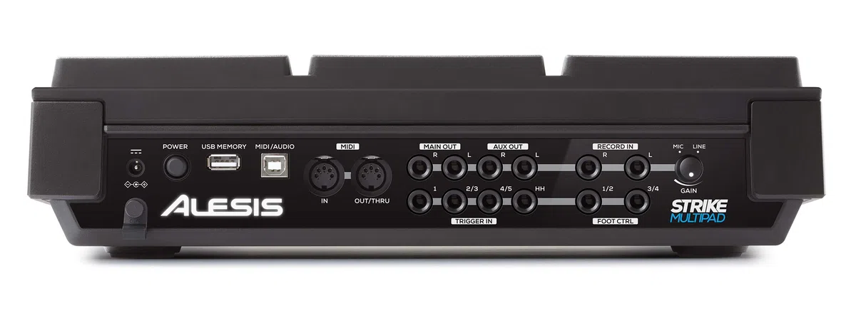 Alesis Strike Multipad con Multipad Clamp - Pad de Percusión con 9 Disparadores, Sampler, Looper y Tarjeta de Sonido con Sistema de Soporte Universal para Pads de Percusión
