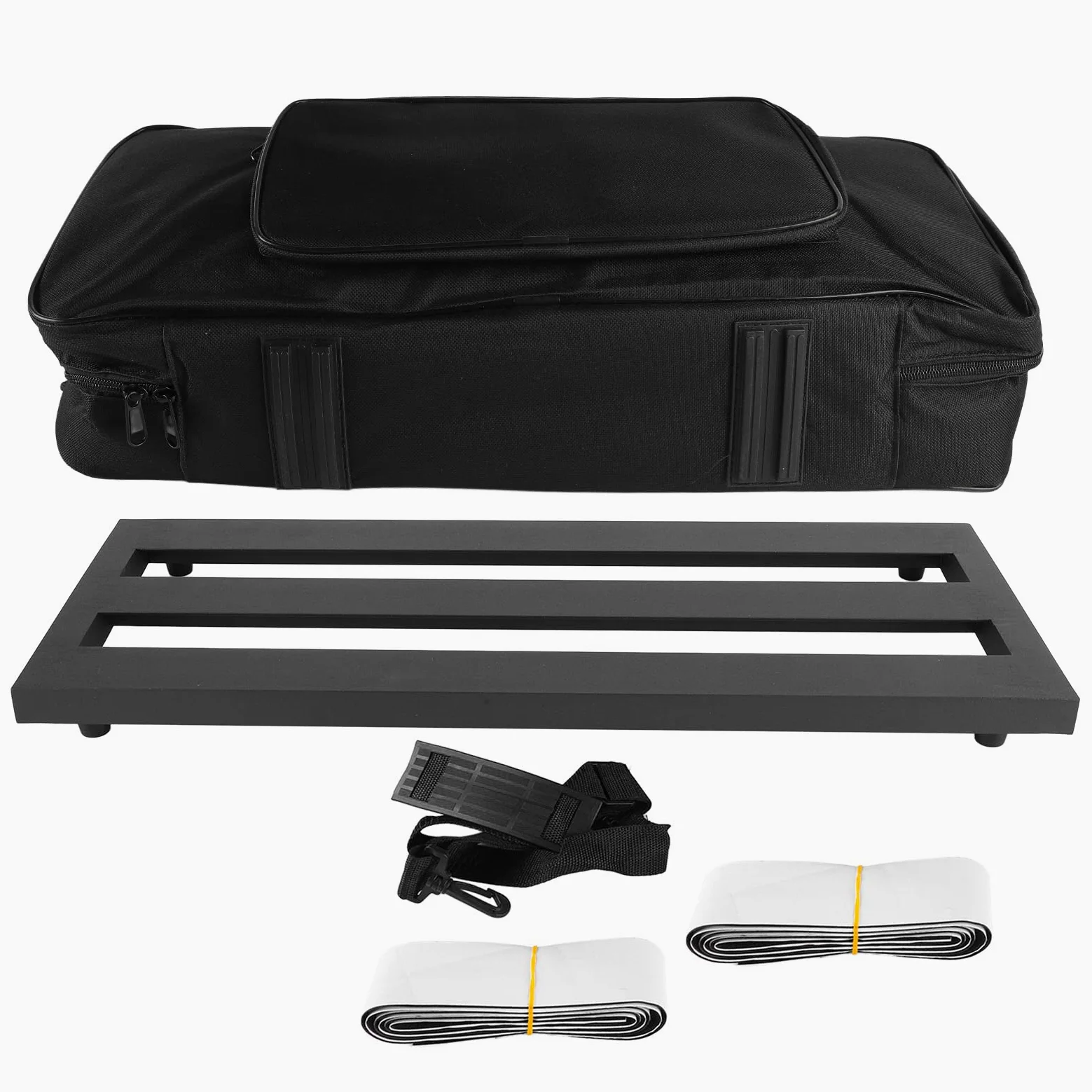 Placa de pedales de guitarra de aleación de aluminio extra grande, placa portátil para efectos de guitarra con superficie antideslizante y bolsa de transporte para guitarristas (PB 2)