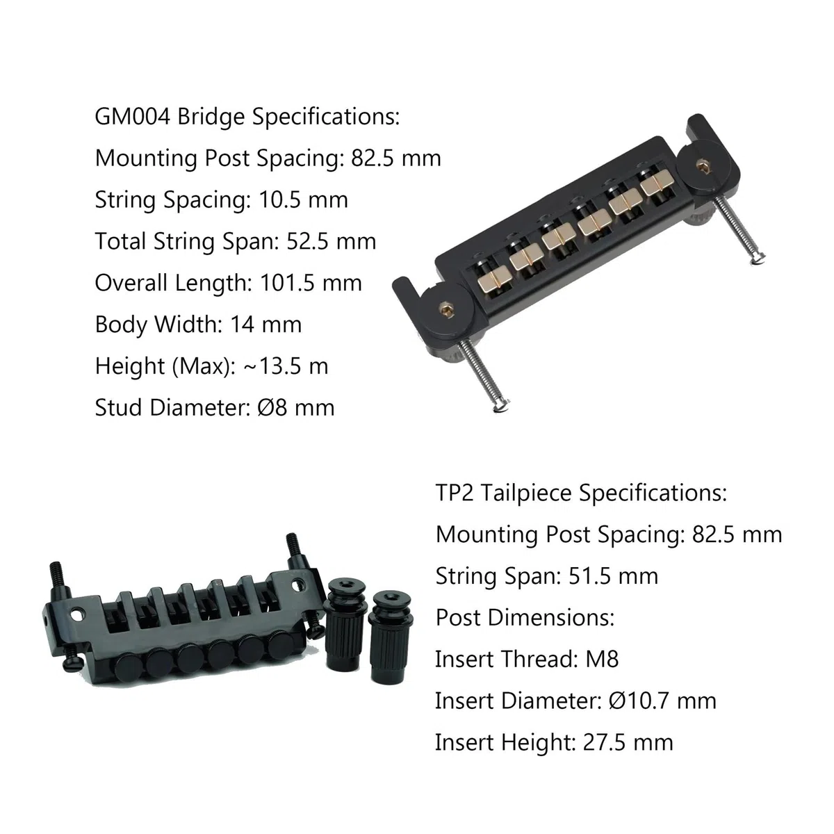 Juego De Accesorios Para Instrumentos De Puente Y Cordal De Guitarra Puente De Guitarra Profesional(BK)