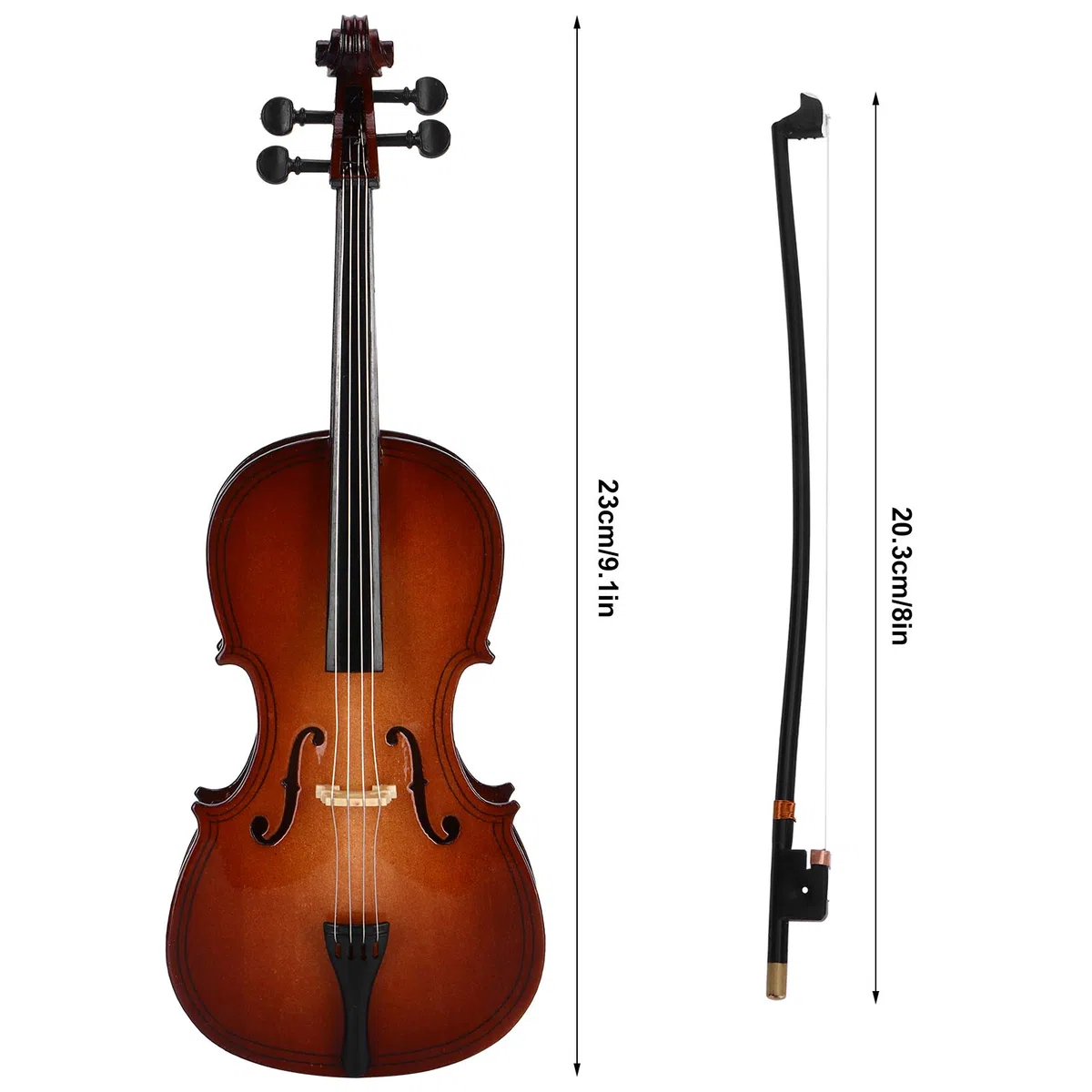 Kadimendium Mini modelo de violonchelo, modelo de violonchelo instrumento musical ornamento exquisito 23cm/9.1in para hombre para regalos adornos para regalo delicado
