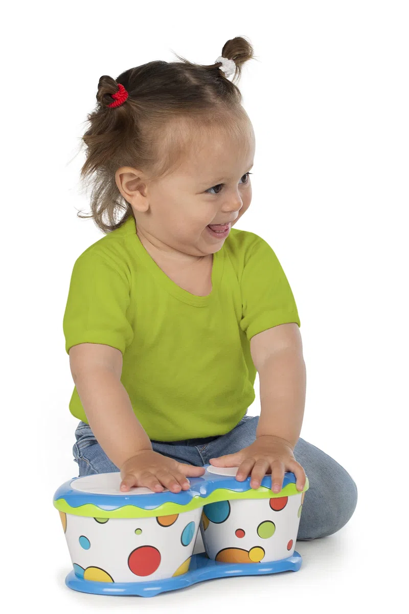 Halilit Baby Bongo Drum. Light & Robust Kids Toy Musical Instrument. 5 Pitches. Promotes Hand-Eye Coordination & Motor Skills. 12 months+ Colours vary, 1 Count (Pack of 1)