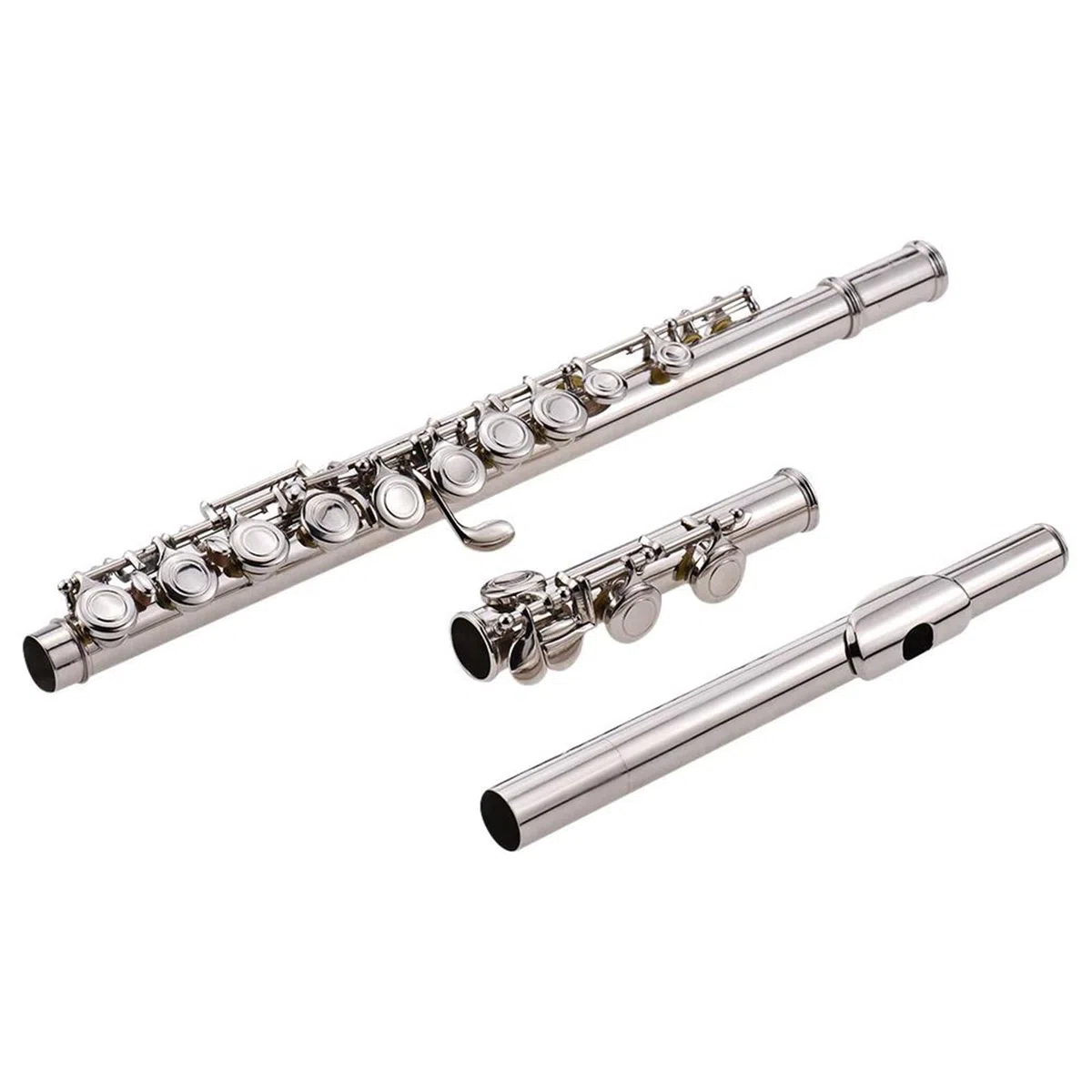 Flauta De Concierto, Cuproníquel, Chapada En Plata, 16 Agujeros, Instrumento De Flauta Con Llave C, Con Bolsa Y Accesorios Flauta Travesera Kit
