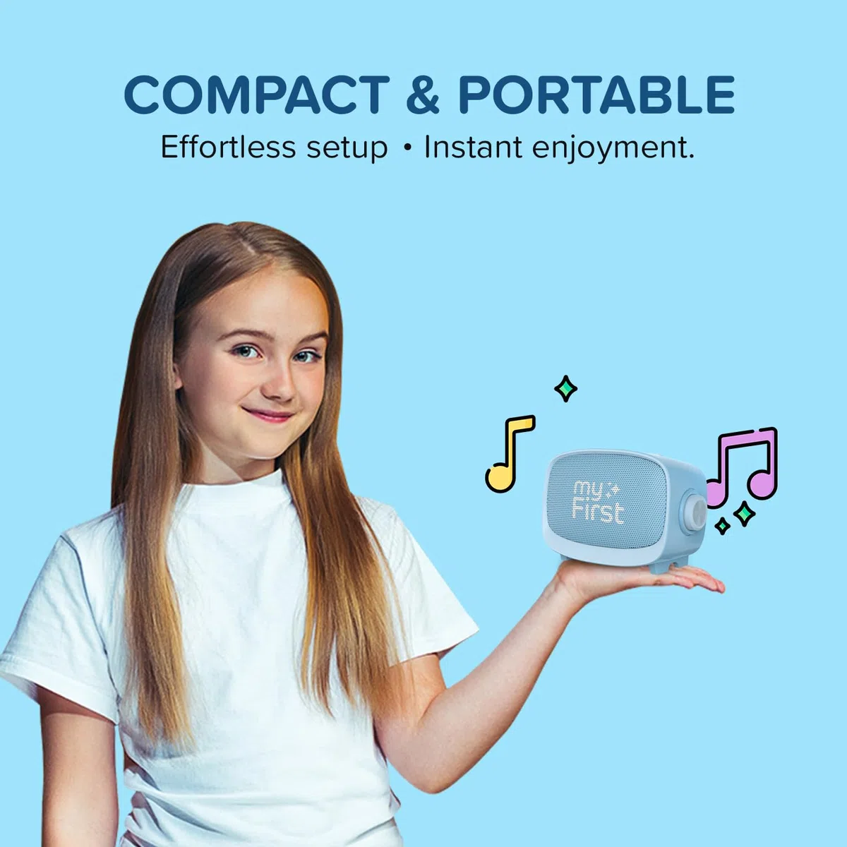 myFirst Voice 2 - Karaoke Infantil portátil con micrófono inalámbrico y Altavoz Bluetooth, Efectos de Voz Divertidos y Eco, Karaoke para niños y niñas (Azul)
