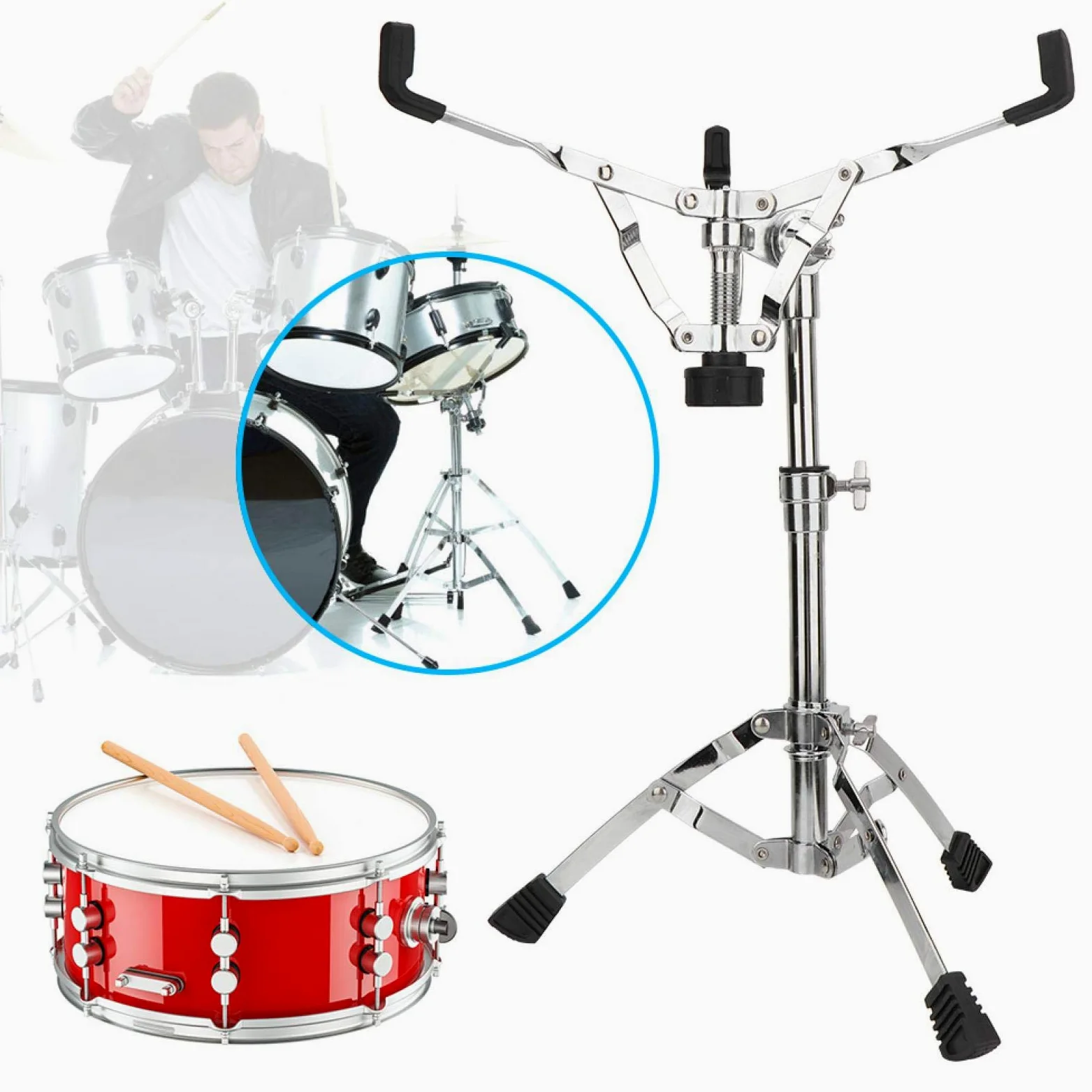 Soporte para trípode para batería, Soporte para batería portátil, Metal Profesional para Instrumentos de percusión, Kit de batería para músicos Adultos