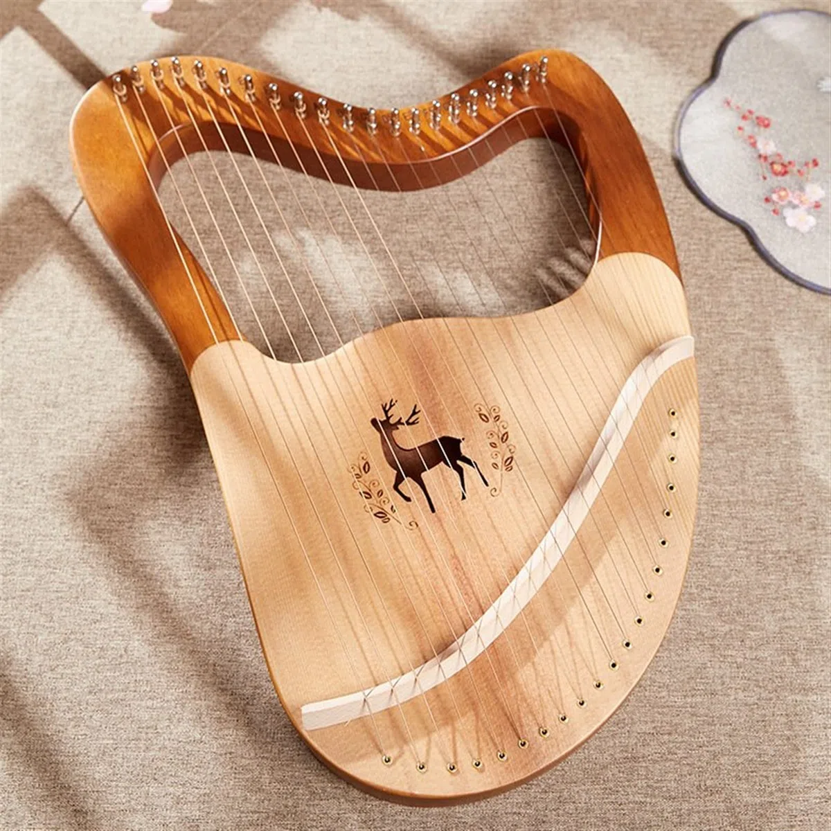 Lyre Set Music Harp Small 21 24 27 Cuerdas Madera Maciza Caoba Instrumento portátil Regalo Lira Arpa para Principiantes