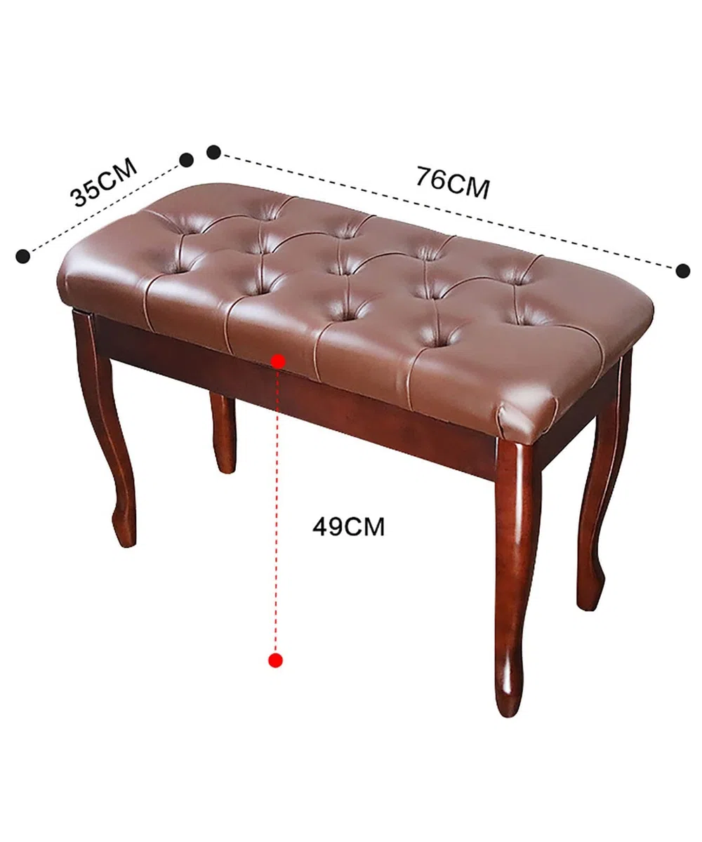 sdneNest Banco de piano con caja de almacenamiento grande para teclado, 76 x 35 x 49 cm, color marrón teca y blanco