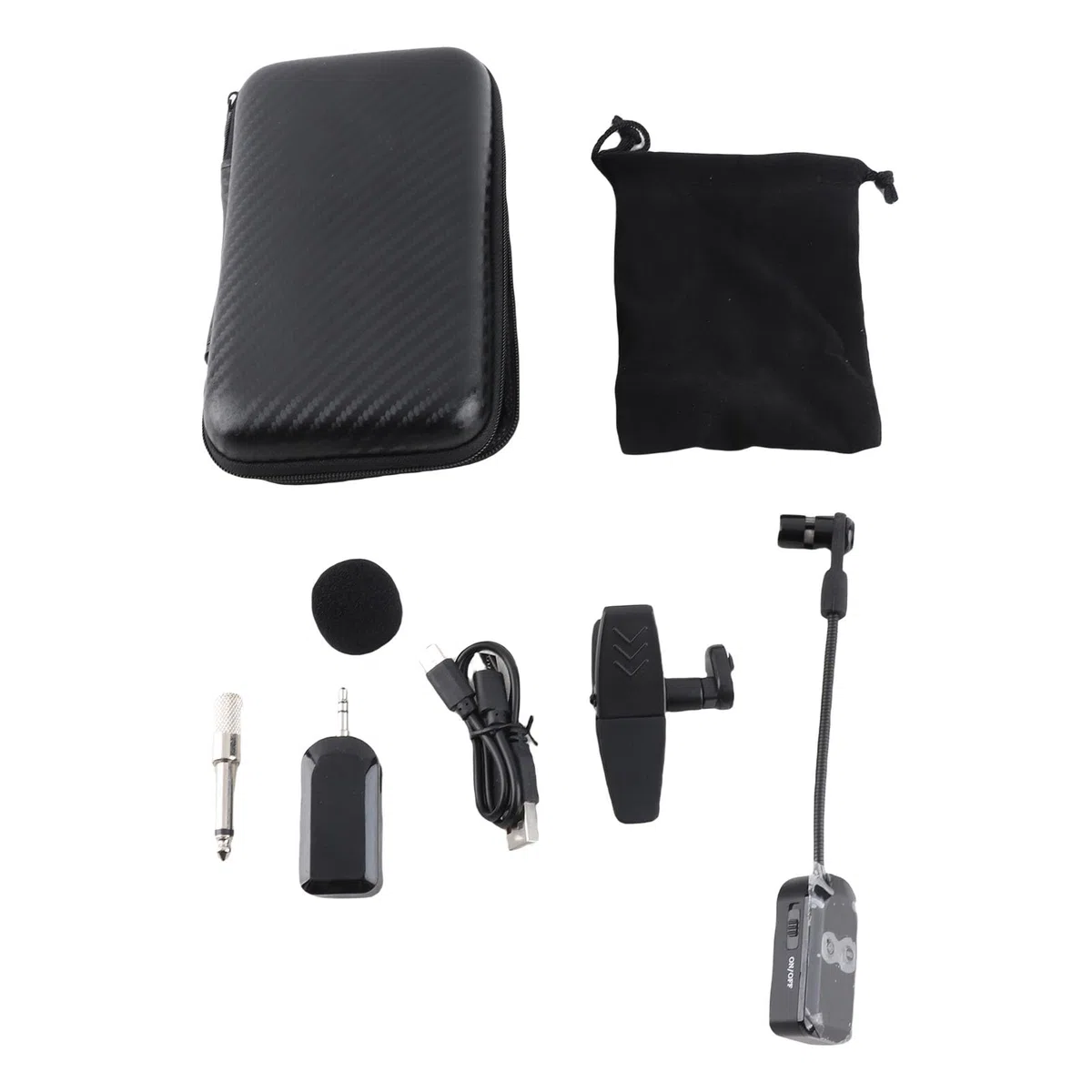 Micrófono Inalámbrico para Instrumentos, Micrófono para Saxofón, Receptor y Transmisor Inalámbrico, Alcance de 131 Pies, Plug & Play, para Trompetas, Clarinete, Violonchelo