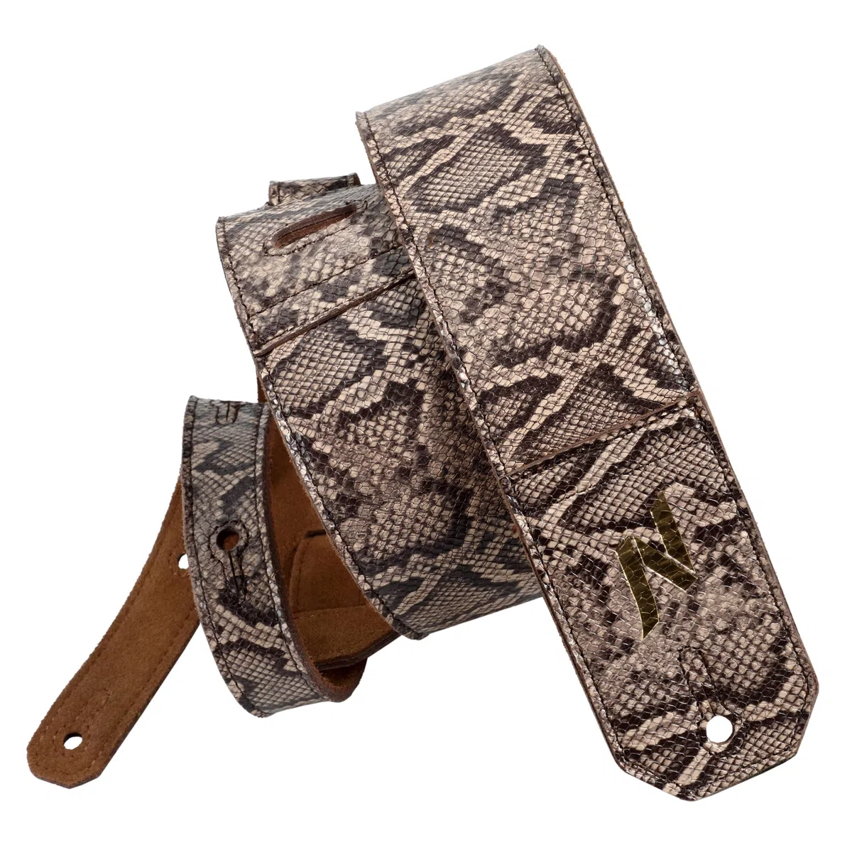 Nefelibata correa de guitarra, 2,3 pulgadas de grano de serpiente mano Cowhide correa de guitarra con acolchado para bajo, guitarras eléctricas y acústicas
