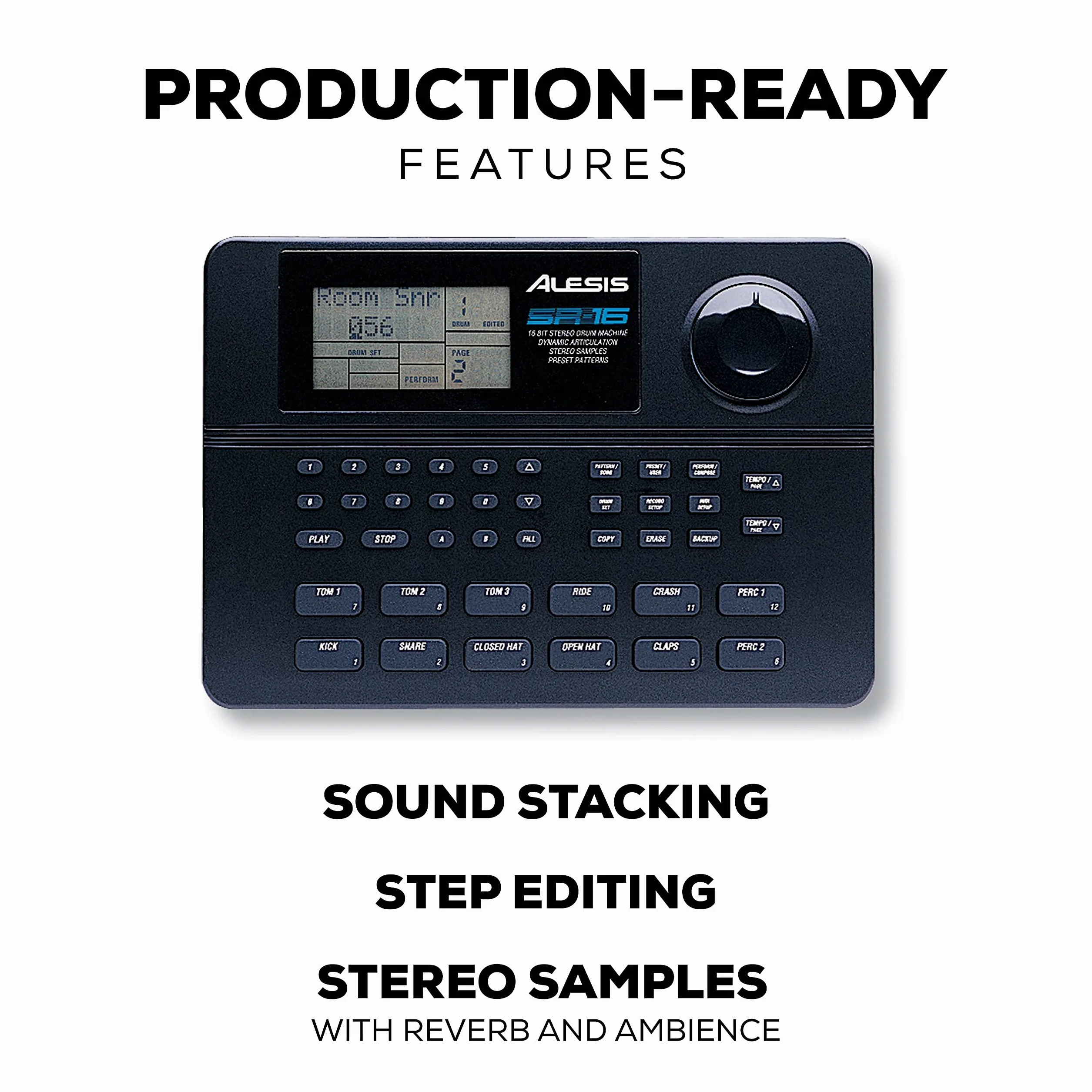 Alesis SR-16 - Caja de ritmos clásica de 24-bit estéreo con más de 200 sonidos y articulación dinámica