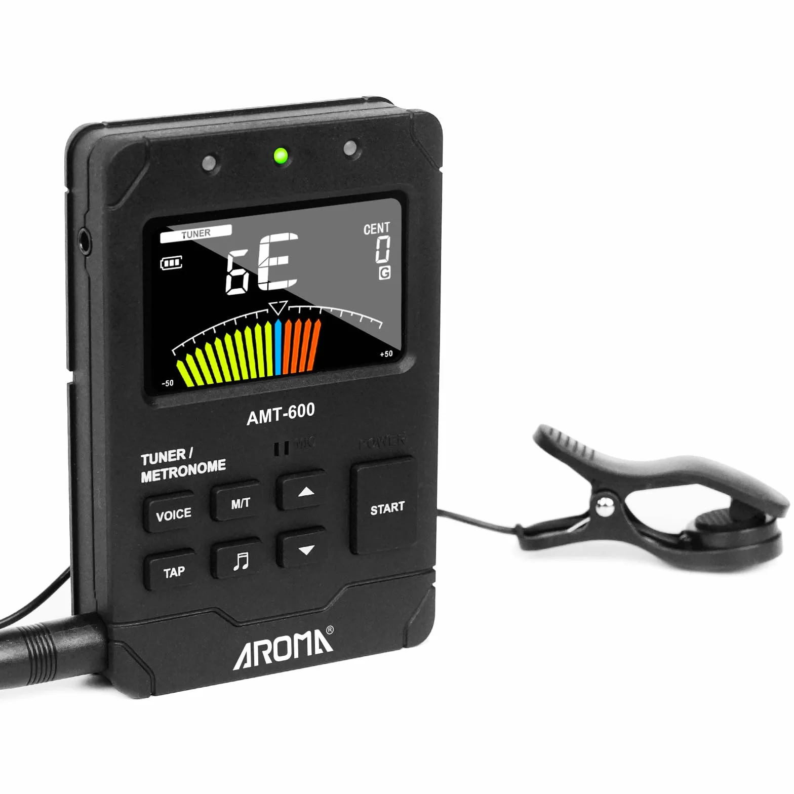 Aroma Metrónomo Digital Afinador Recargable para Todos los Instrumentos con Modos de Afinación para Guitarra, Bajo, Violín, Ukelele, Cromático e Instrumentos de Viento