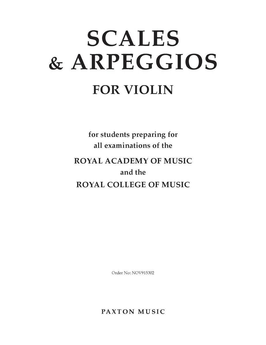 Scales And Arpeggios For Violin. Partituras para Violín