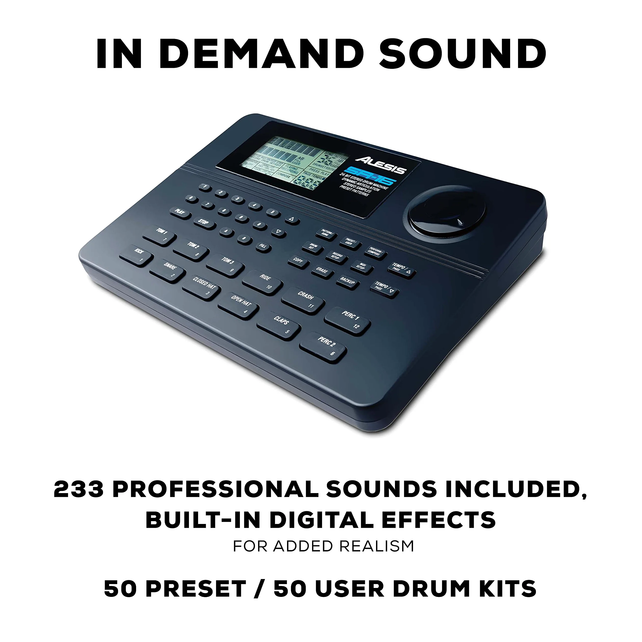 Alesis SR-16 - Caja de ritmos clásica de 24-bit estéreo con más de 200 sonidos y articulación dinámica