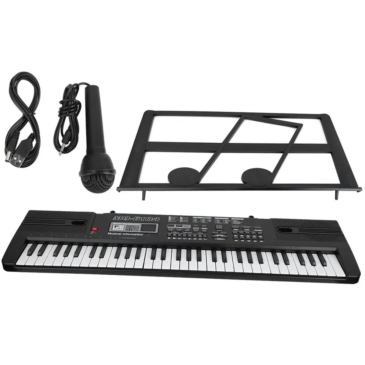 Piano Electrónico Órgano Electrónico Digital Portátil Para Principiantes Y Adultos De 61 Teclas Con Micrófono