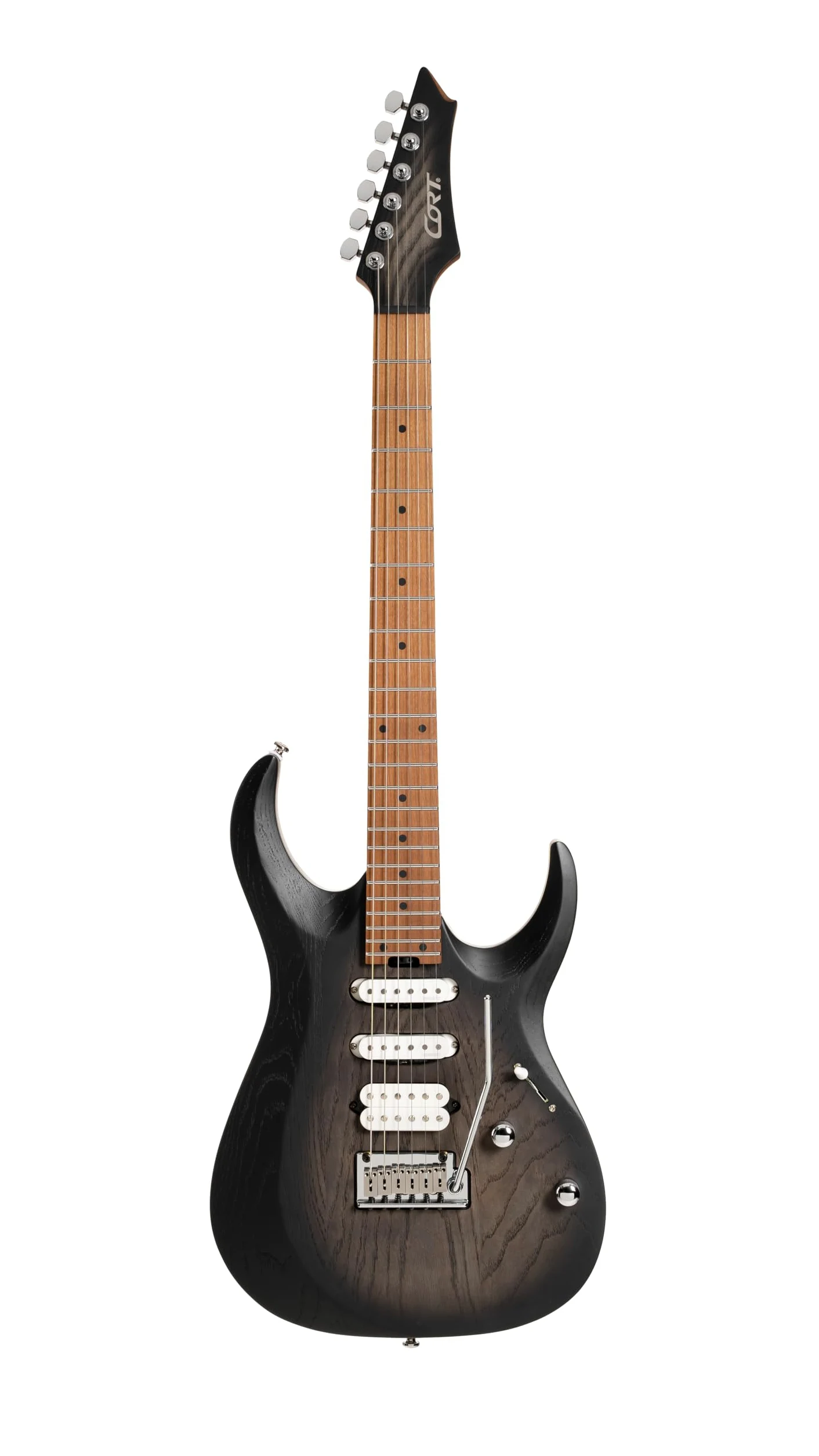 Cort X700 Triality - Guitarra eléctrica de alto rendimiento de 6 cuerdas, color negro