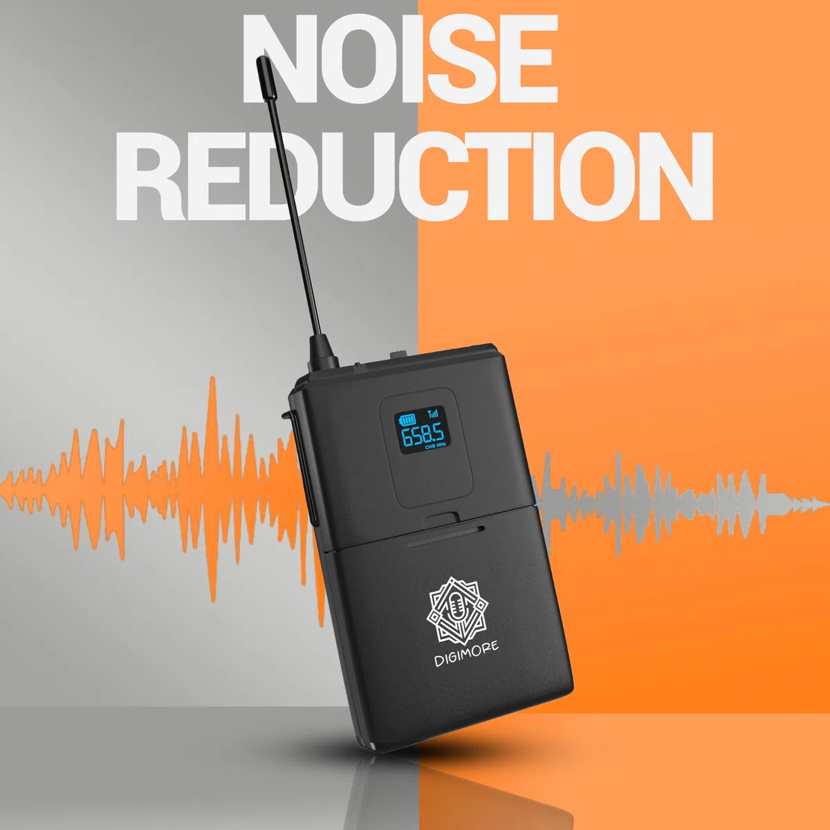DIGIMORE Receptor inalámbrico con sistema de auriculares para guía turística, iglesia, enseñanza, viajes, presentación, seminario en vivo, visitas a la fábrica (1 receptor) (D-1500)