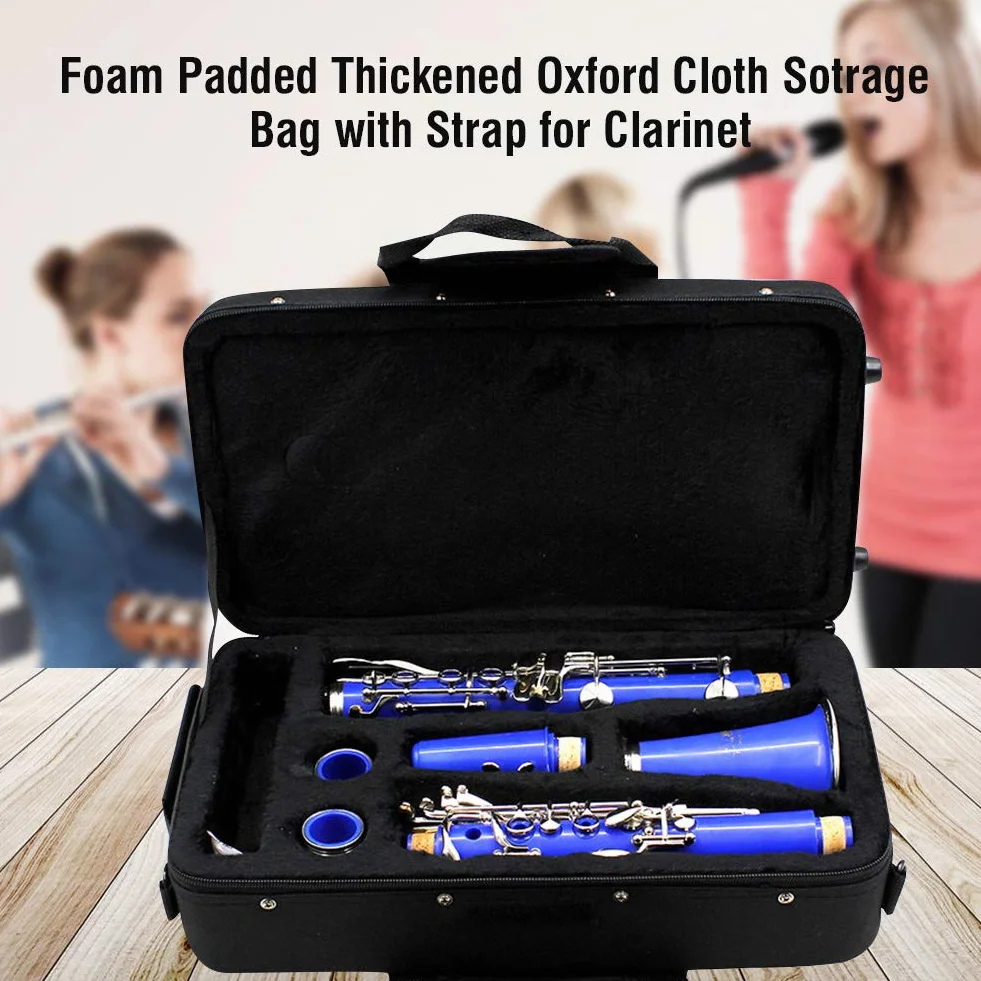 Estuche Para Clarinete Bolsa De Almacenamiento Para Clarinete De Tela Oxford Bolsa Para Clarinete Resistente Al Agua Estuche De Transporte Para Clarinete Con Correa Para Concierto De Clarinete
