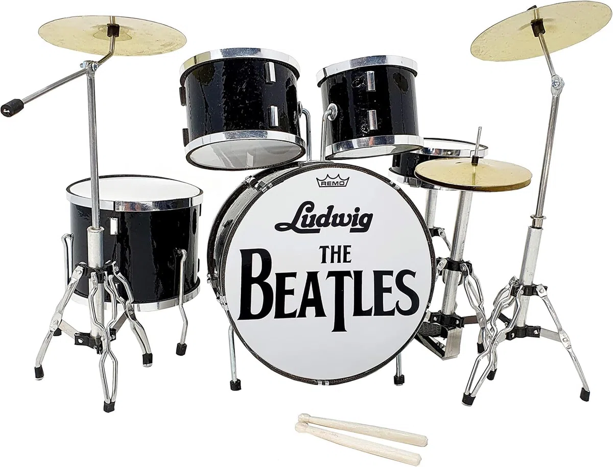 ROCKSTAR - MINIATURA BATERÍA ACUSTICA NEGRO BRILLO MLI MDR-0022 REGALO MUSICAL