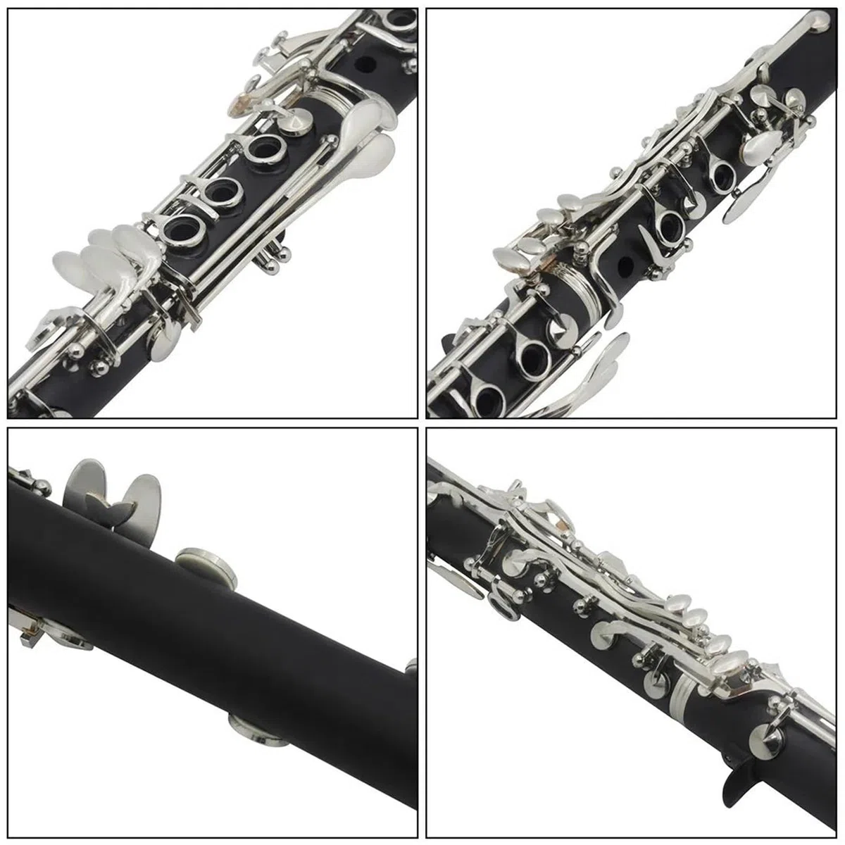 Clarinete Sib de baquelita de 17 teclas instrumento de viento madera profesional de ébano negro con caja y accesorios Tocando Clarinete